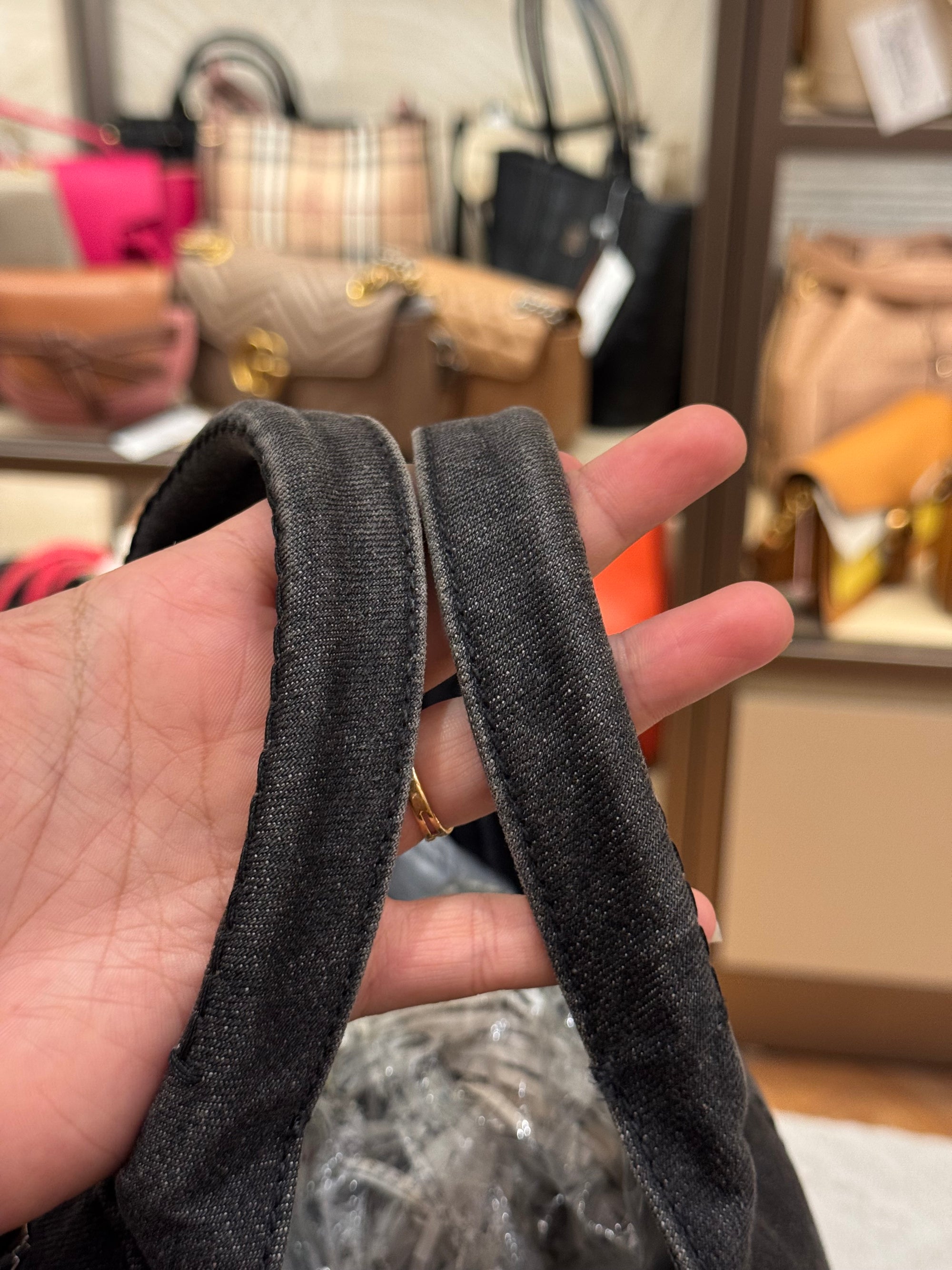 Prada Canapa Denim Tote Small