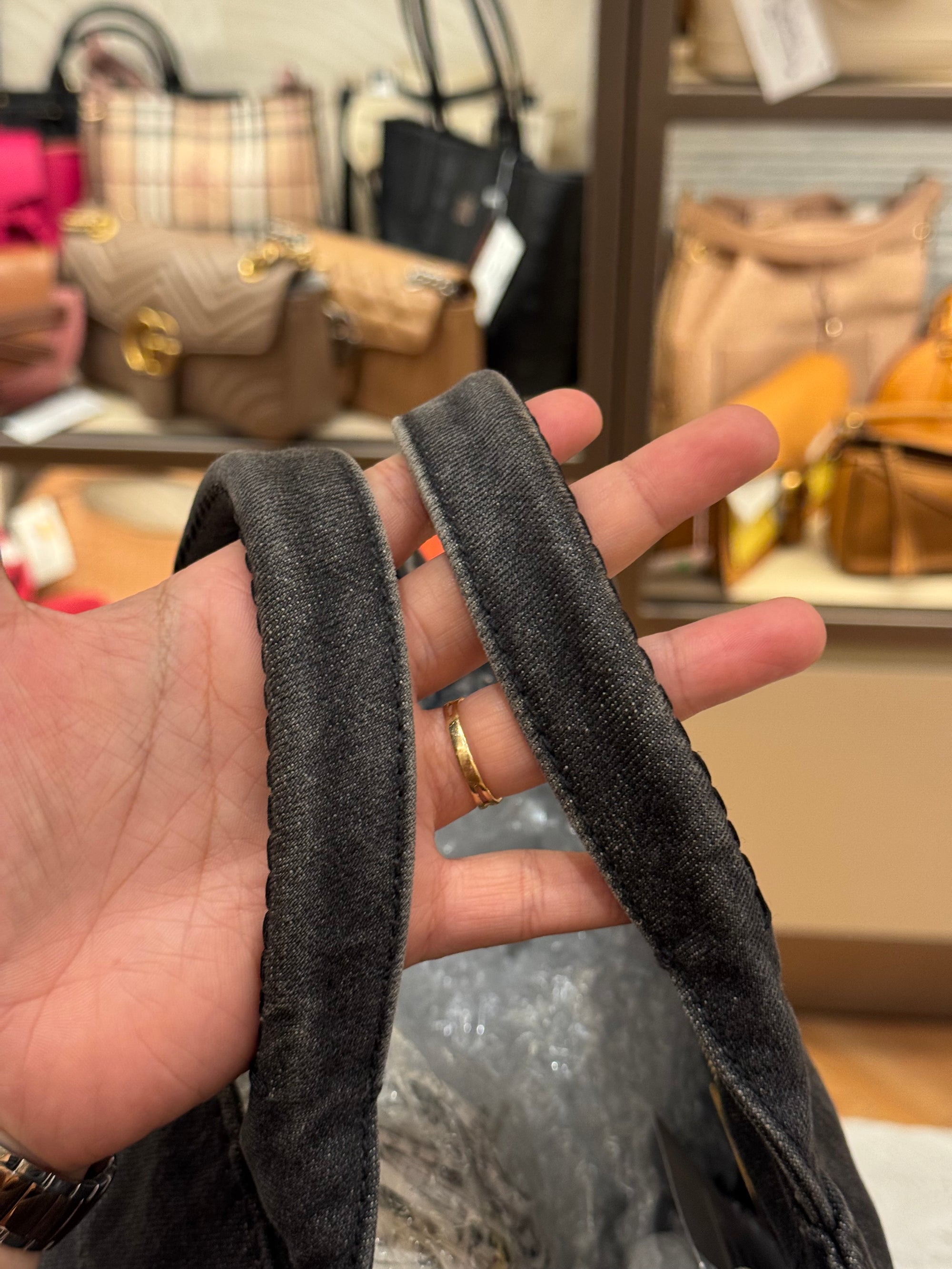 Prada Canapa Denim Tote Small
