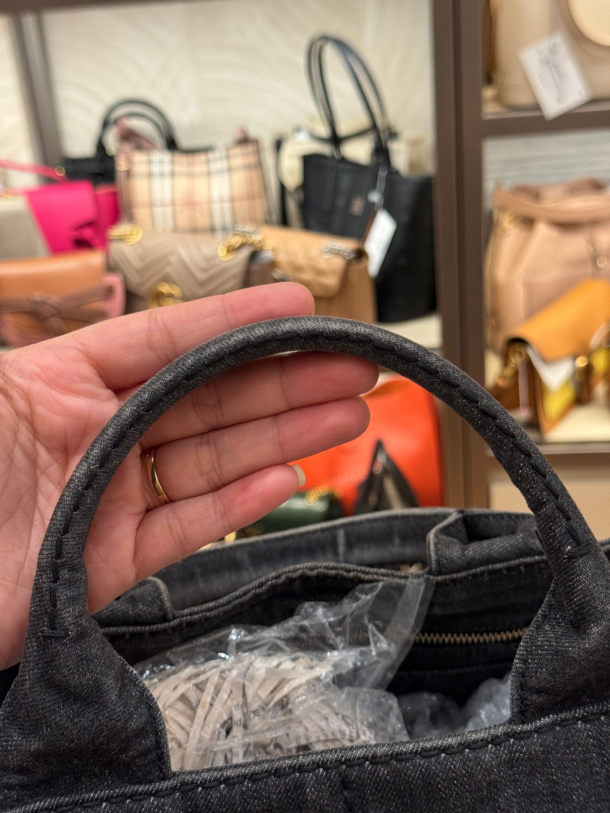 Prada Canapa Denim Tote Small