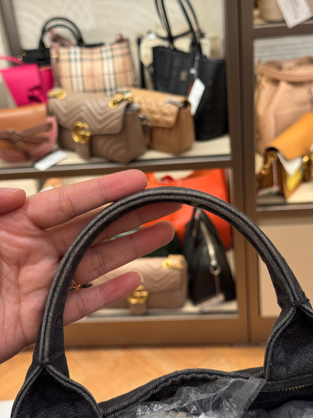 Prada Canapa Denim Tote Small