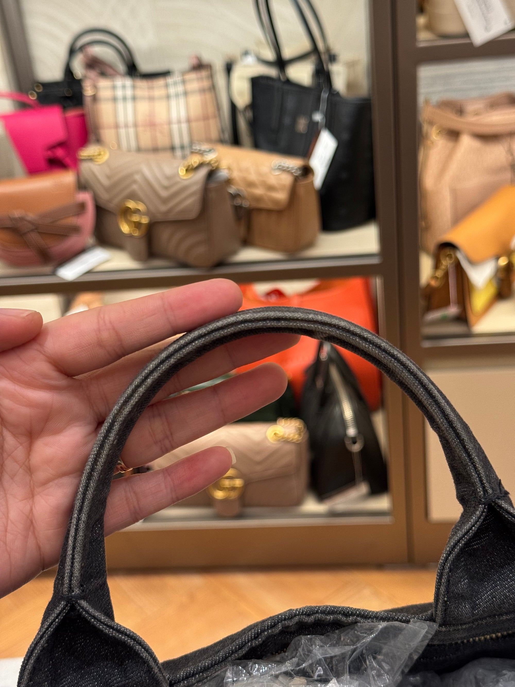 Prada Canapa Denim Tote Small