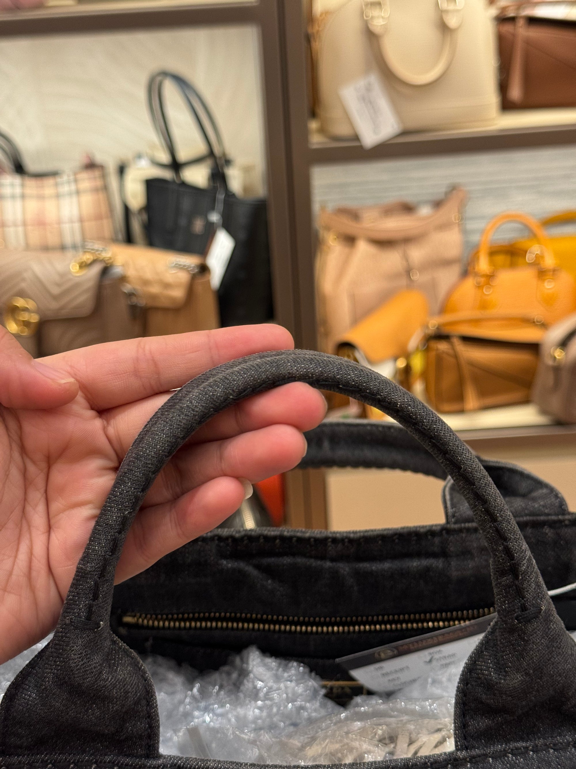 Prada Canapa Denim Tote Small
