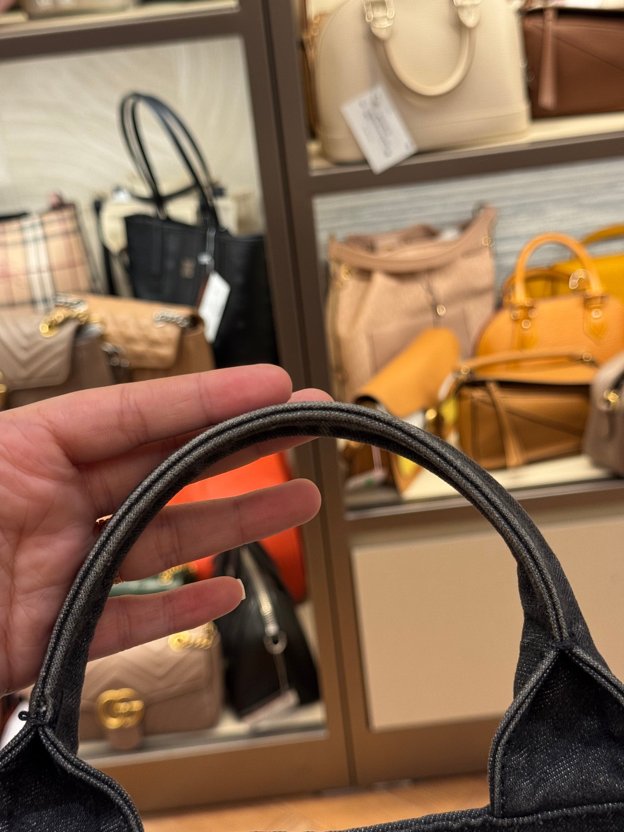 Prada Canapa Denim Tote Small