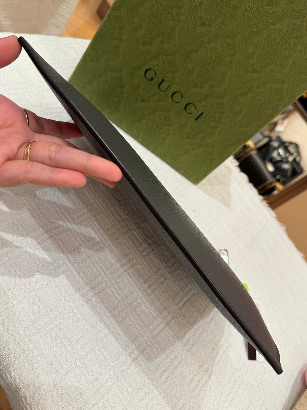 Gucci Clutch Cut Out GG Grey