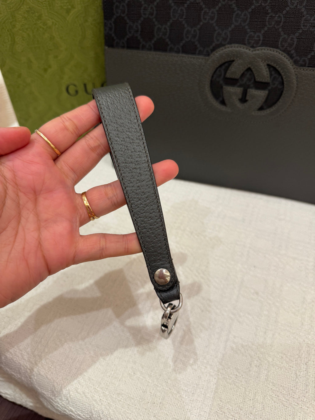 Gucci Clutch Cut Out GG Grey
