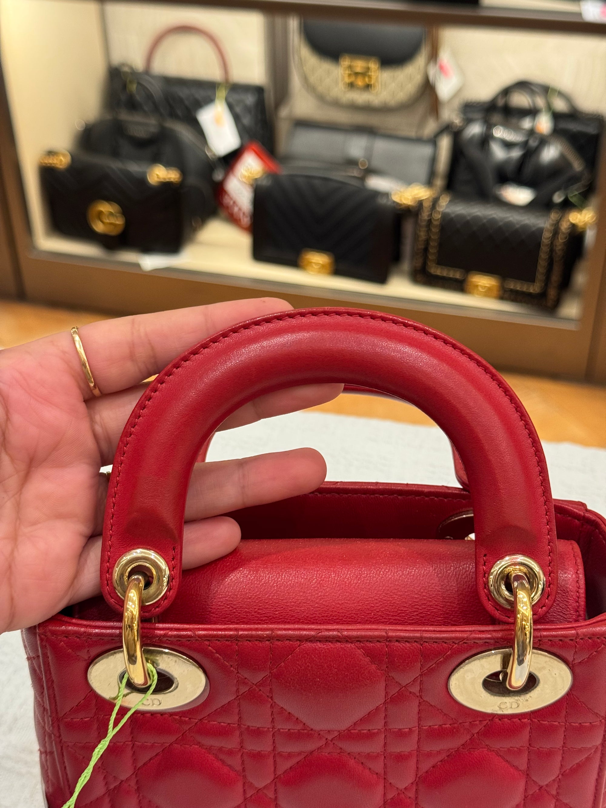 Lady Dior Mini Cannage Red