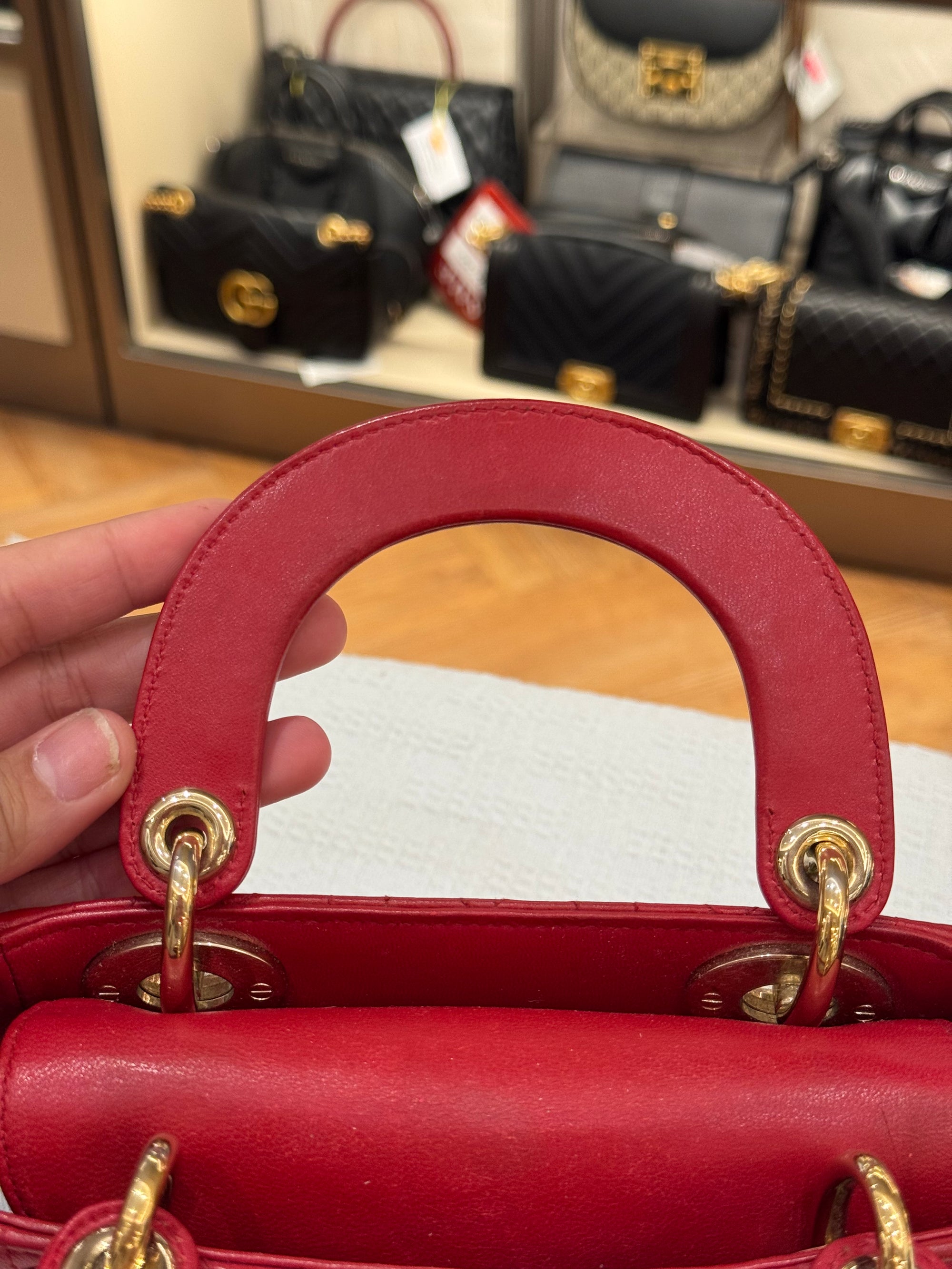 Lady Dior Mini Cannage Red