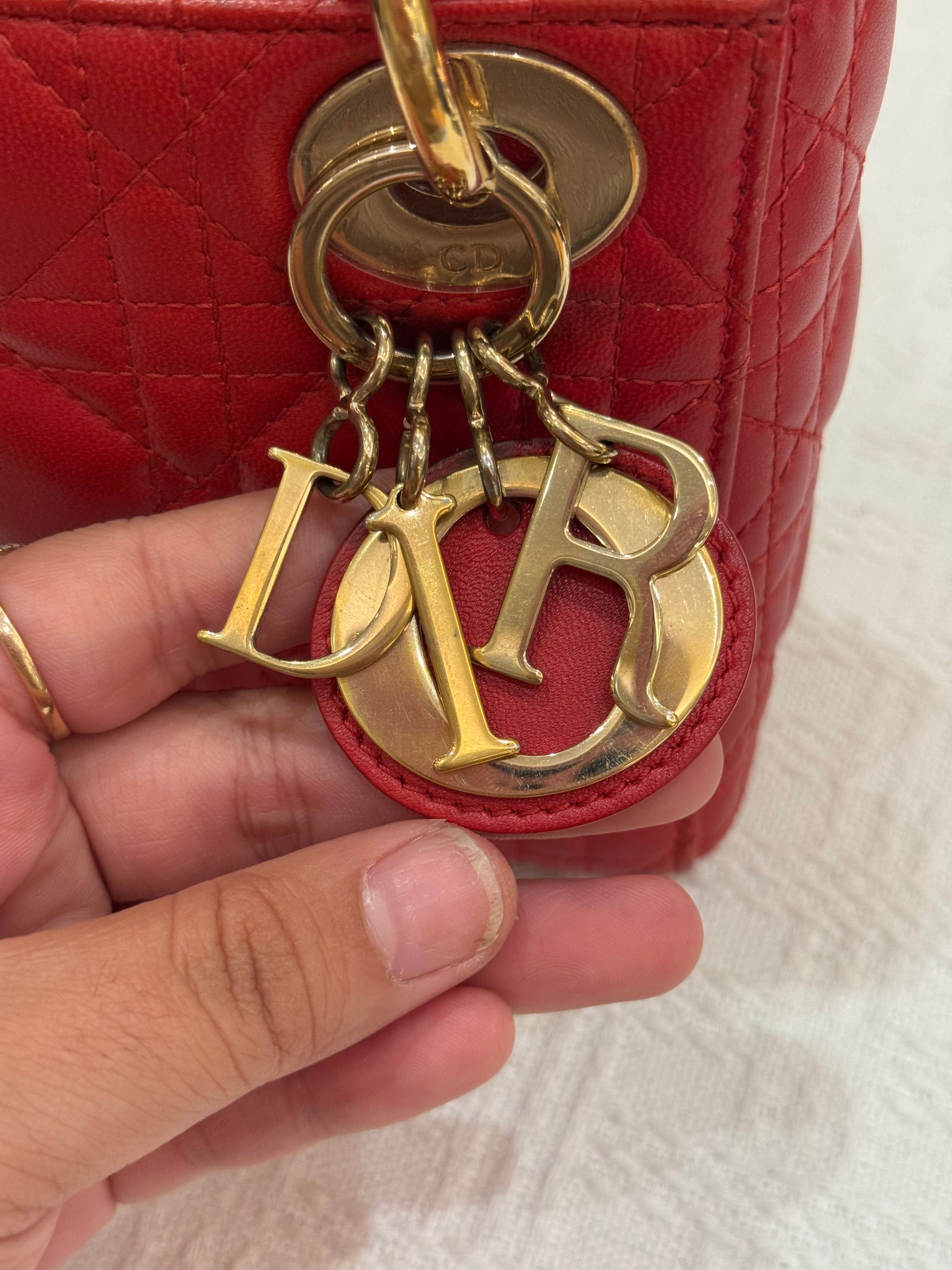 Lady Dior Mini Cannage Red