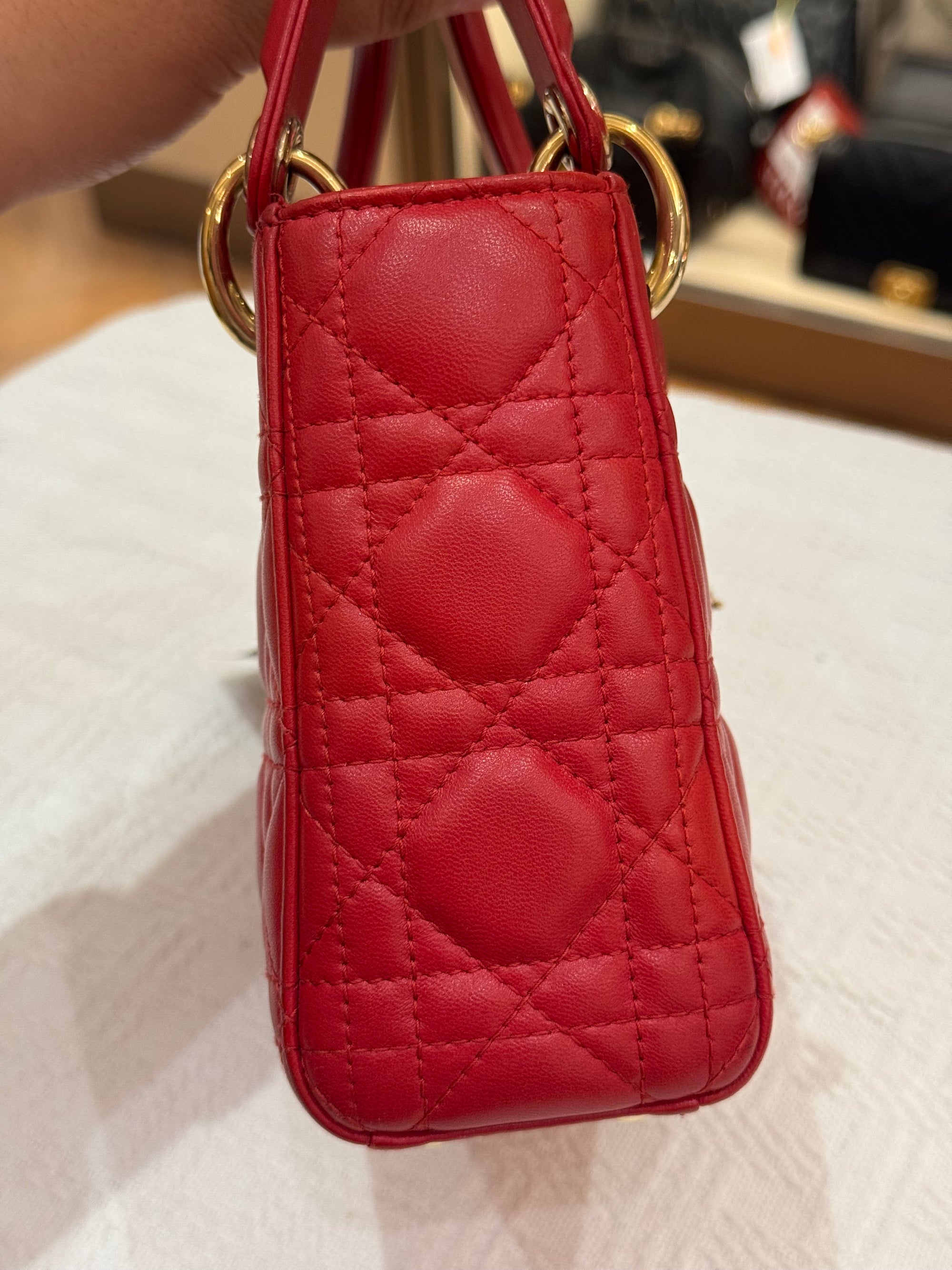 Lady Dior Mini Cannage Red