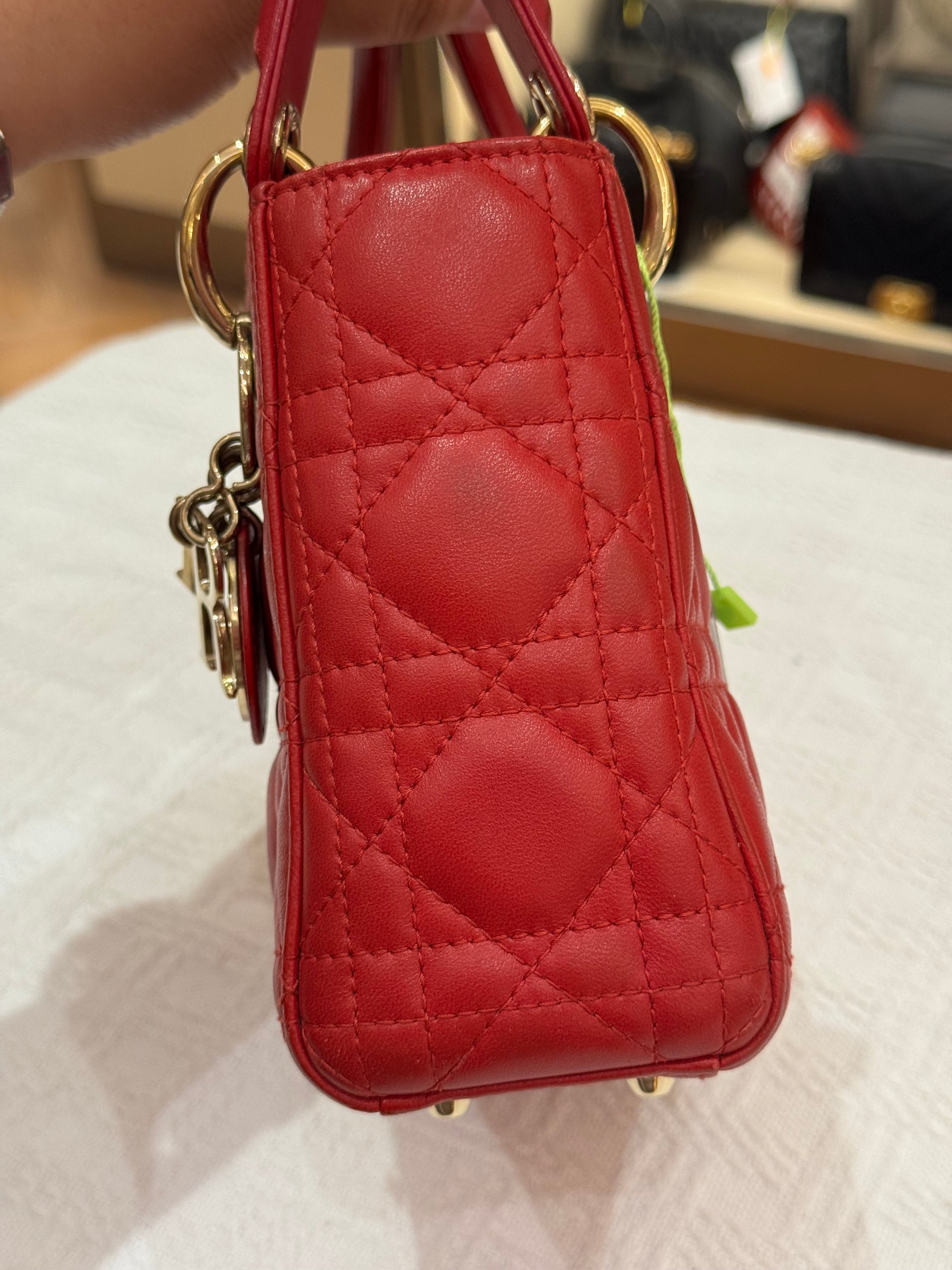 Lady Dior Mini Cannage Red