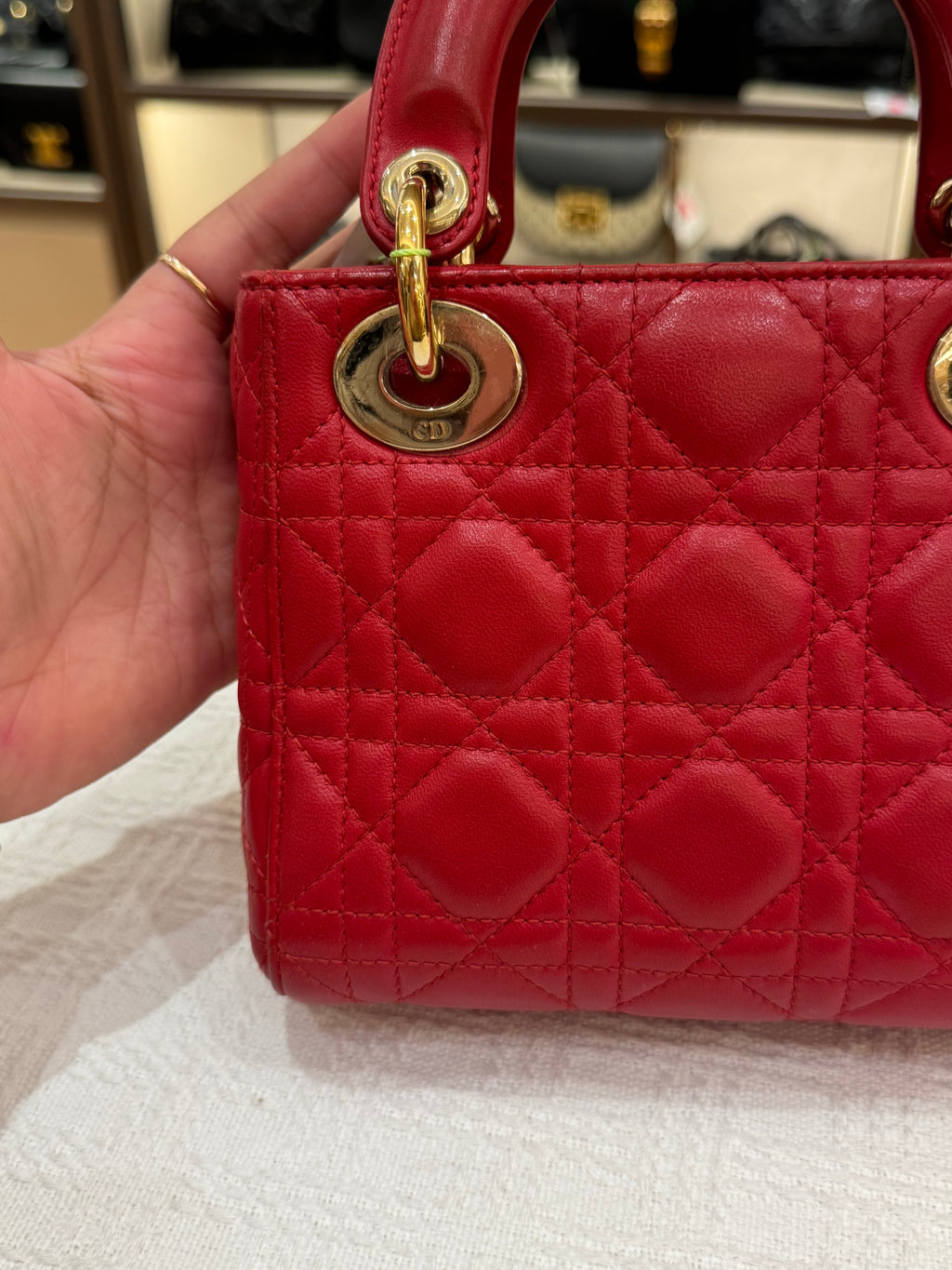 Lady Dior Mini Cannage Red
