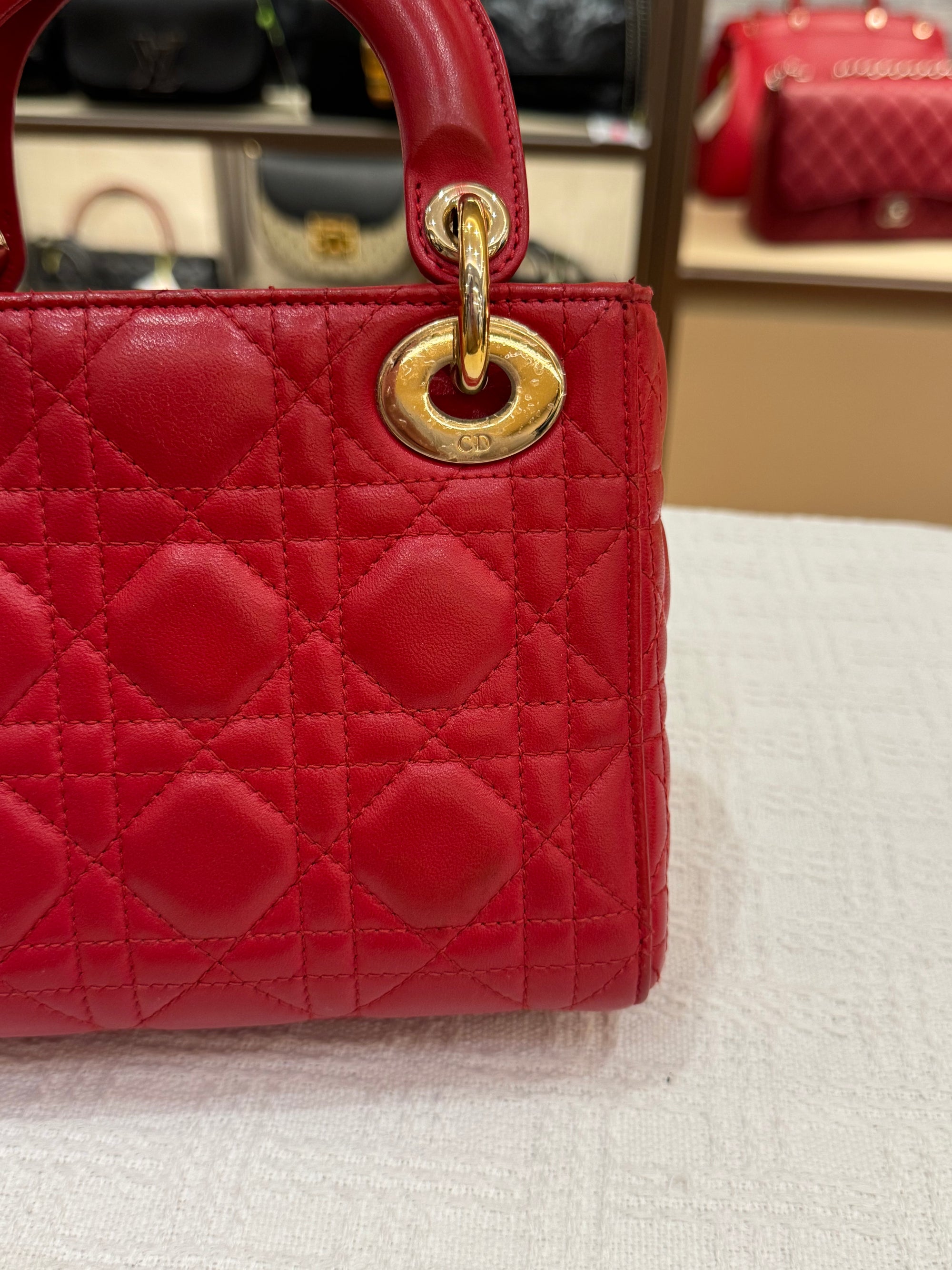 Lady Dior Mini Cannage Red