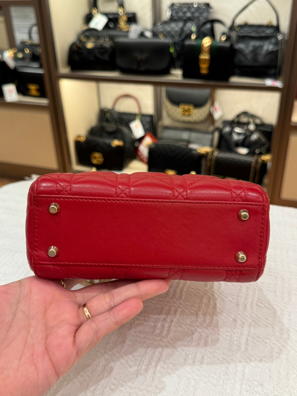Lady Dior Mini Cannage Red