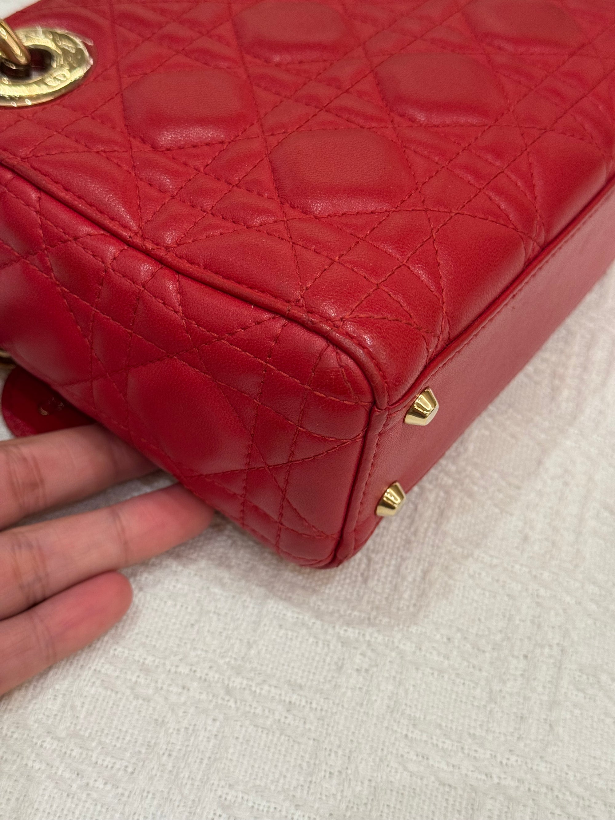 Lady Dior Mini Cannage Red