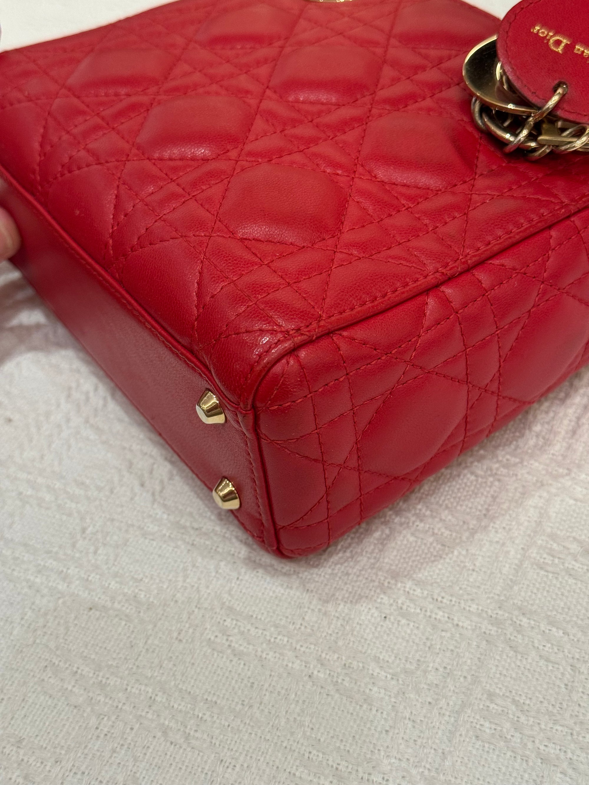 Lady Dior Mini Cannage Red