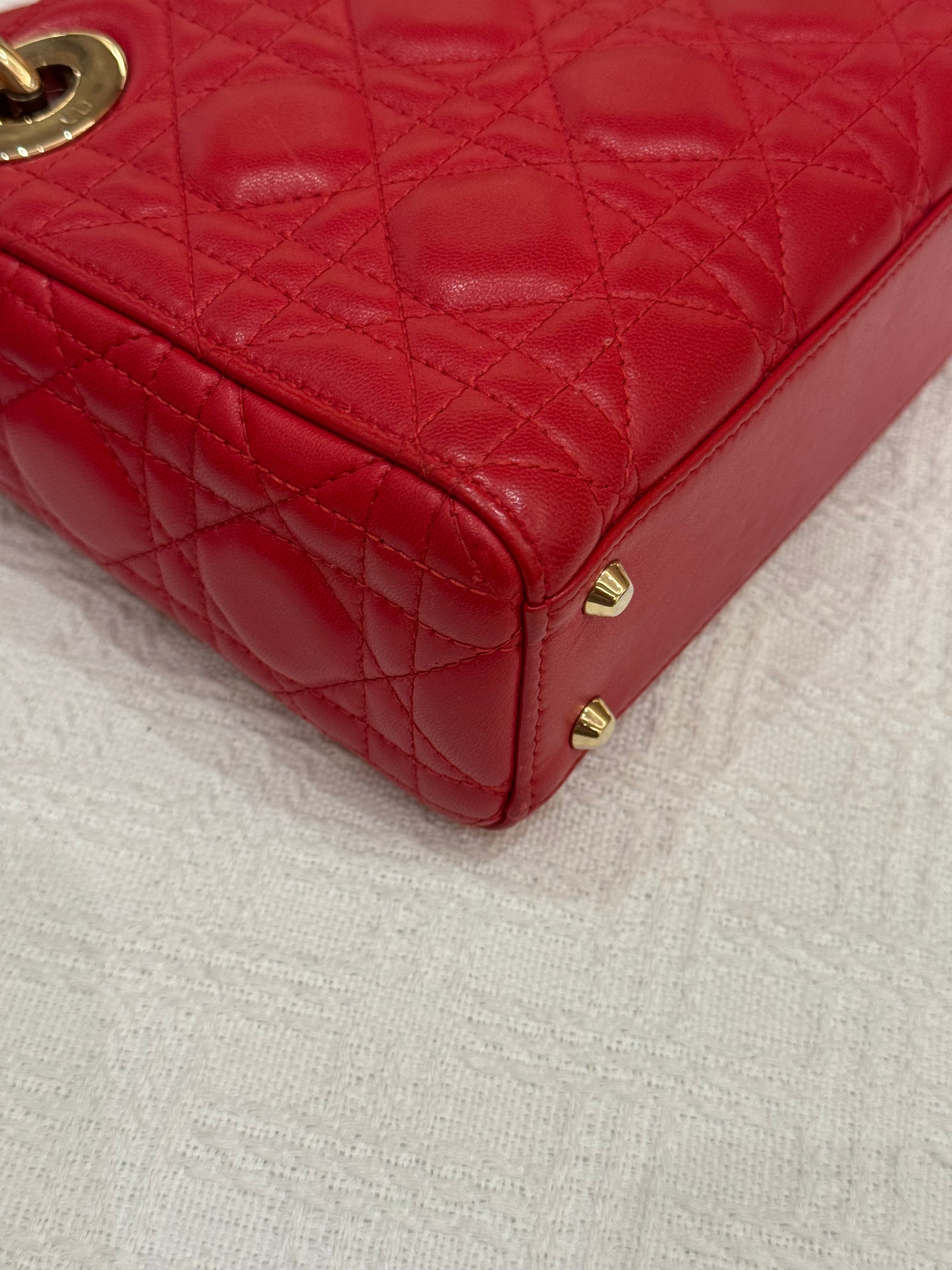 Lady Dior Mini Cannage Red