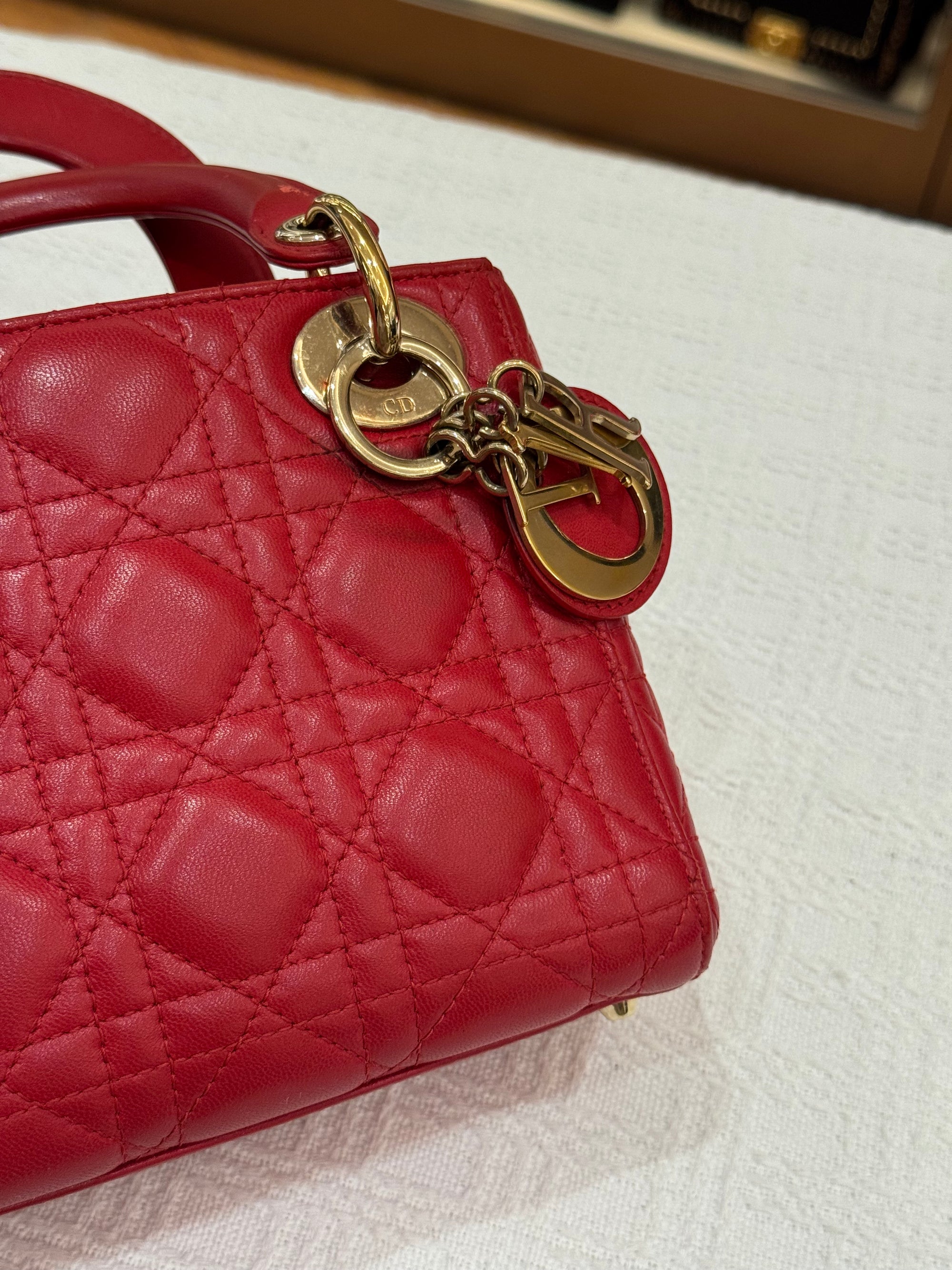 Lady Dior Mini Cannage Red