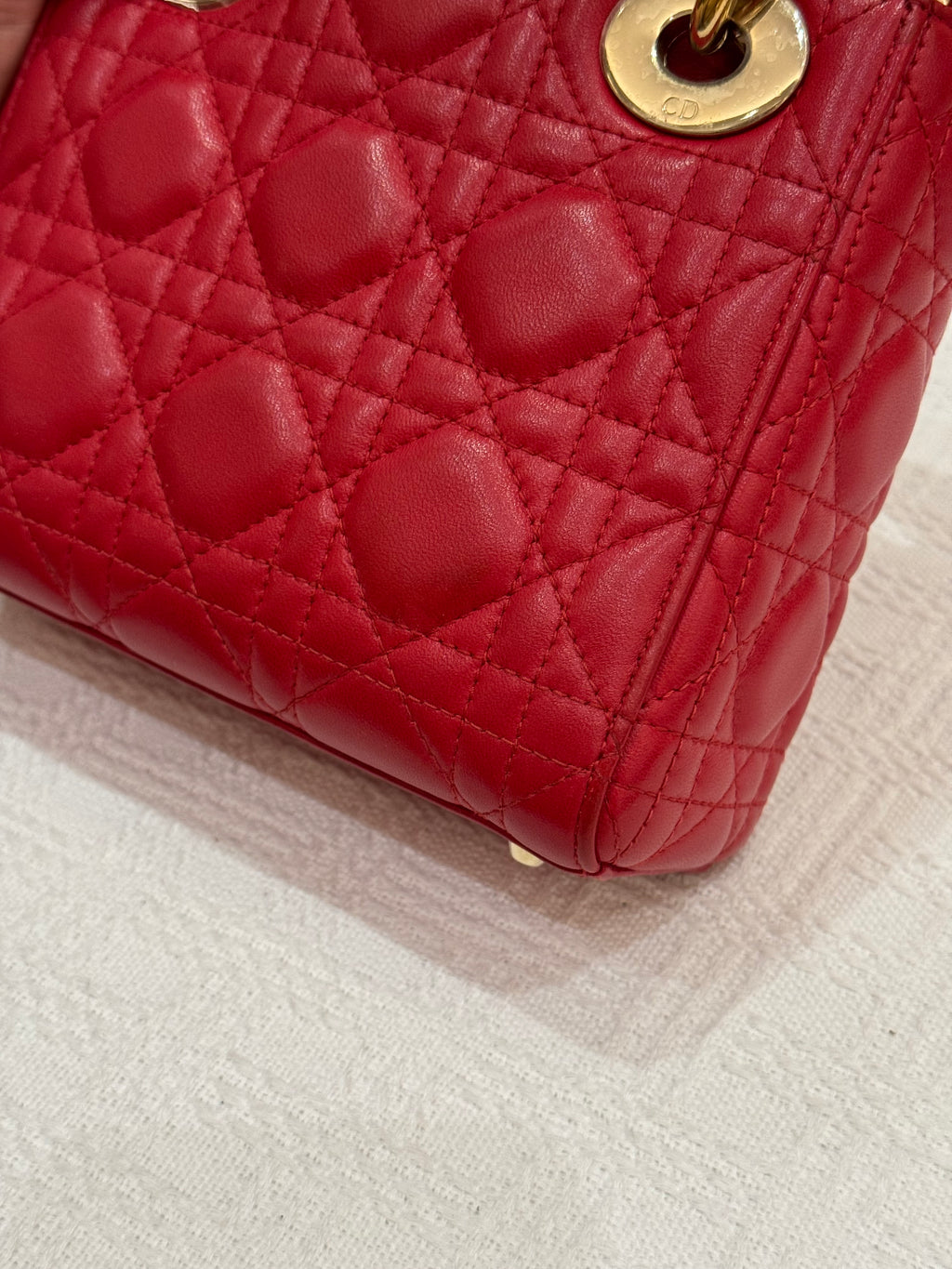 Lady Dior Mini Cannage Red