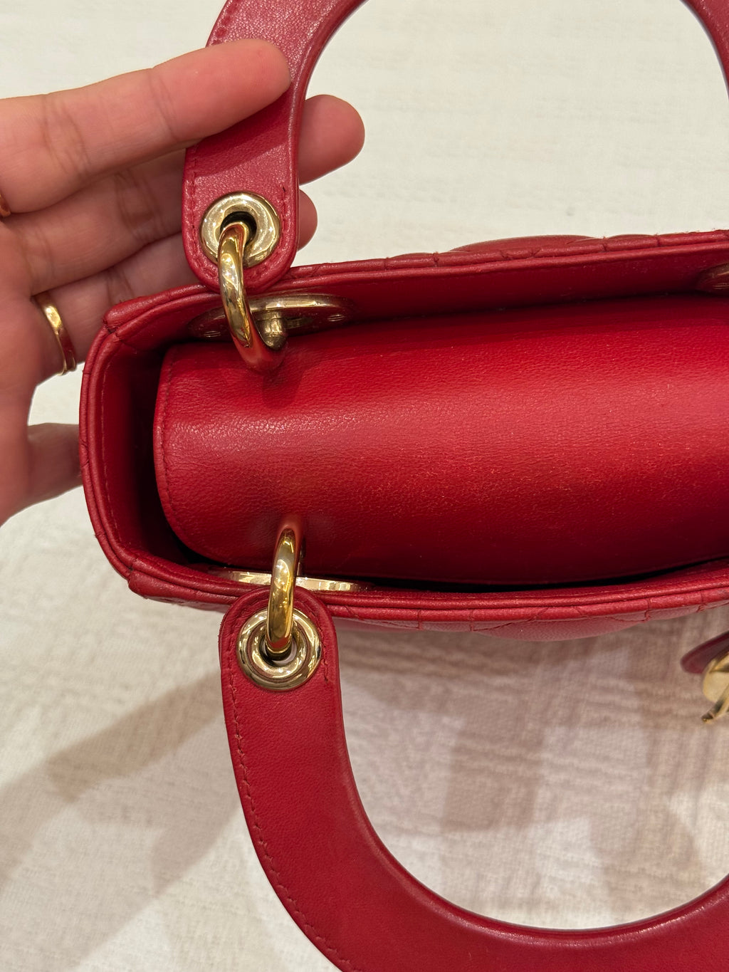 Lady Dior Mini Cannage Red