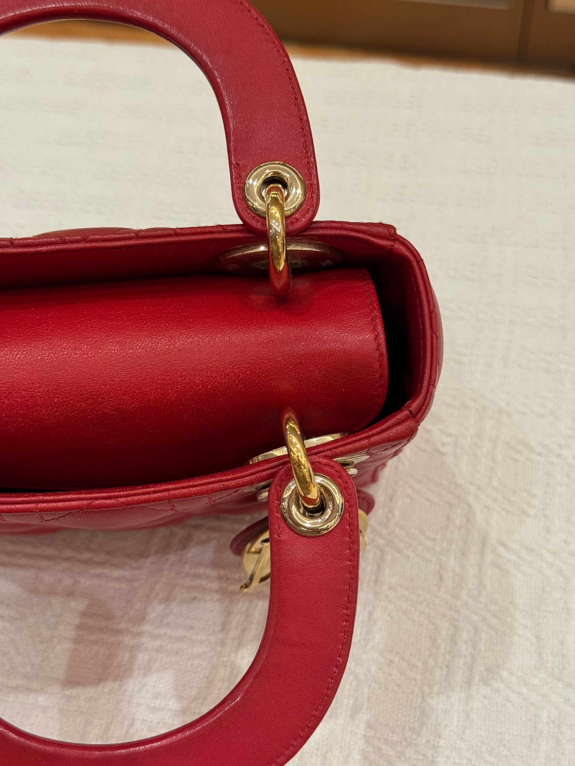 Lady Dior Mini Cannage Red