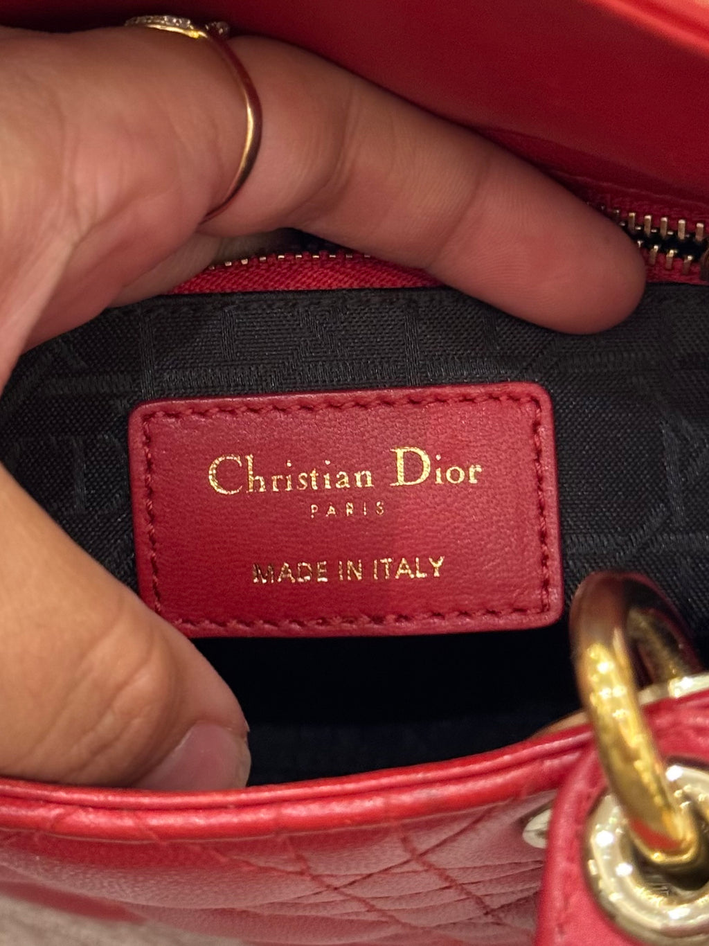 Lady Dior Mini Cannage Red