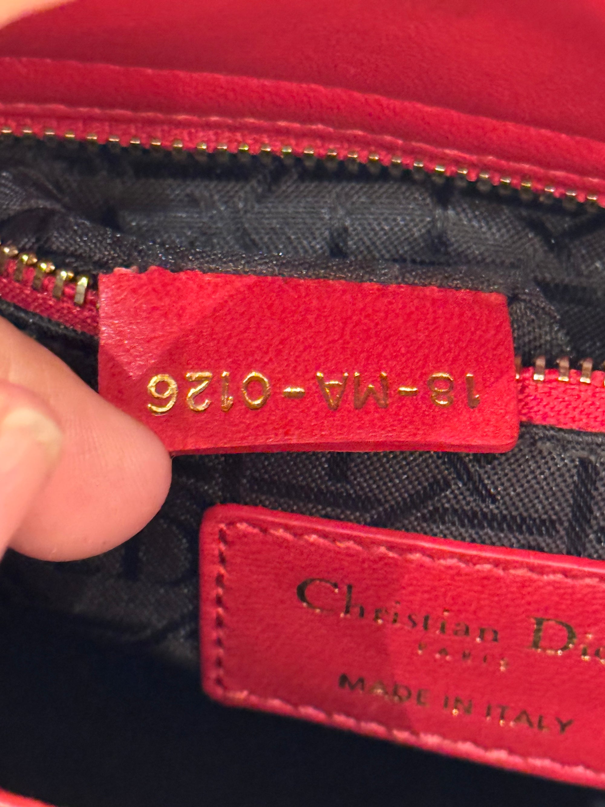 Lady Dior Mini Cannage Red