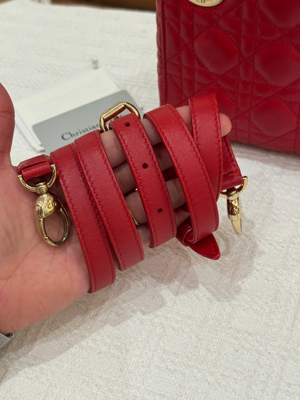 Lady Dior Mini Cannage Red