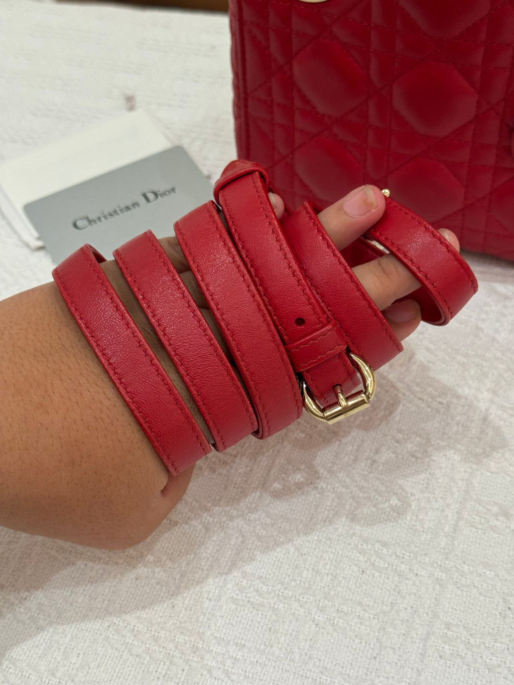 Lady Dior Mini Cannage Red