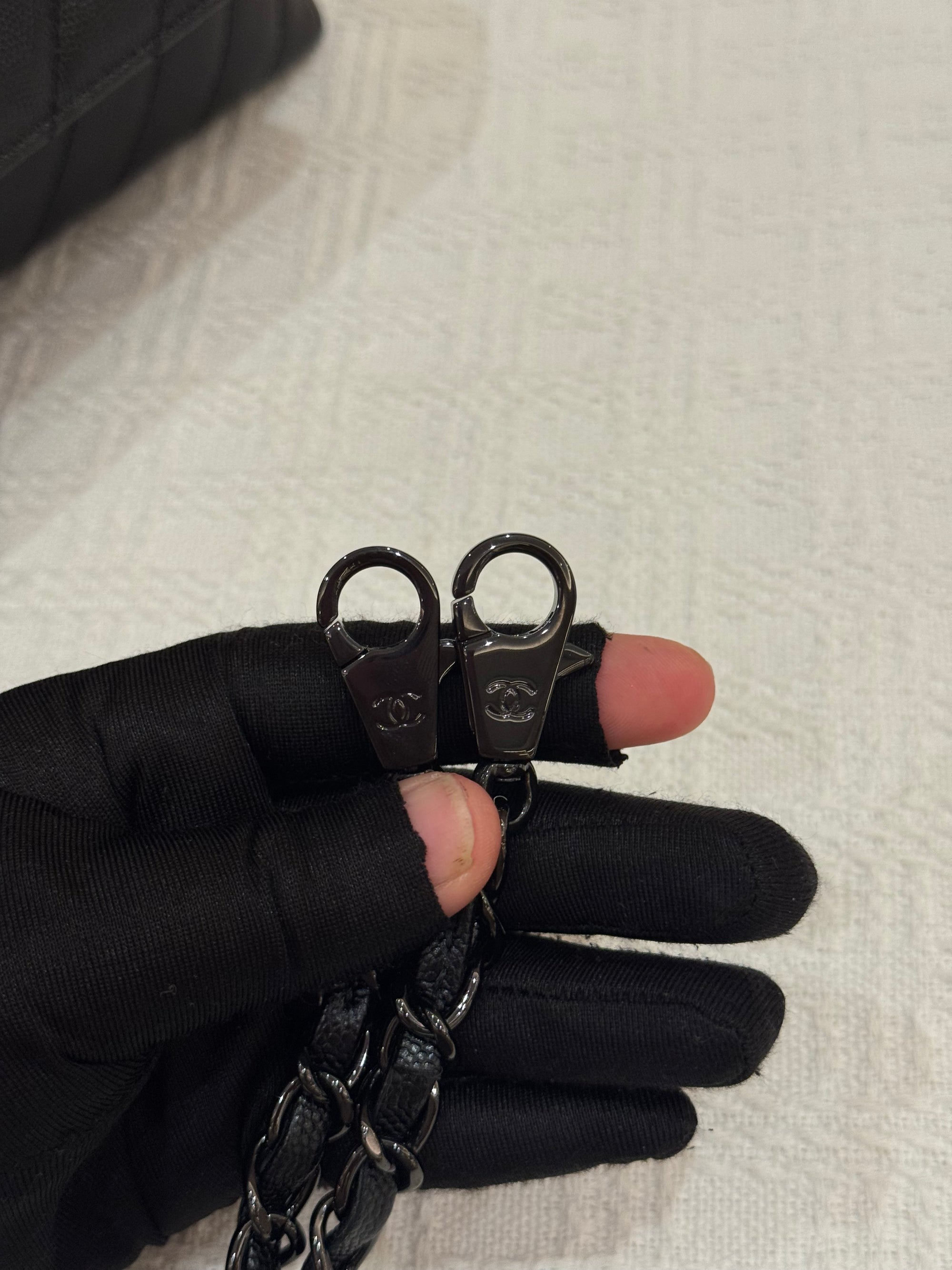 Chanel Coco Handle Medium Caviar Chevron So Black