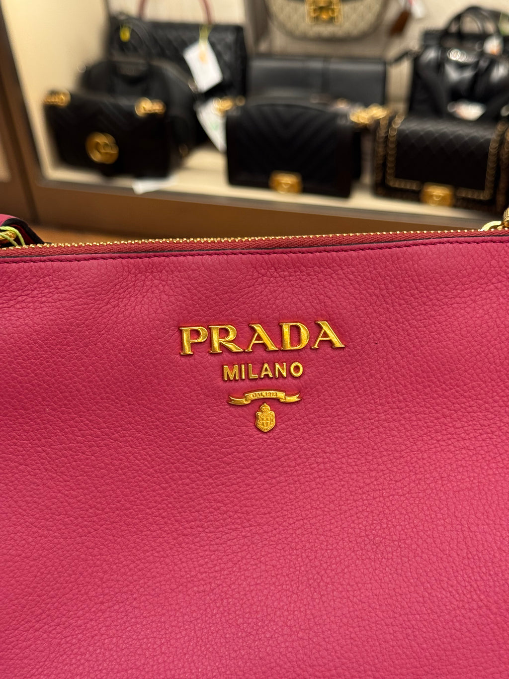 Prada Sling Double Zip Peonia