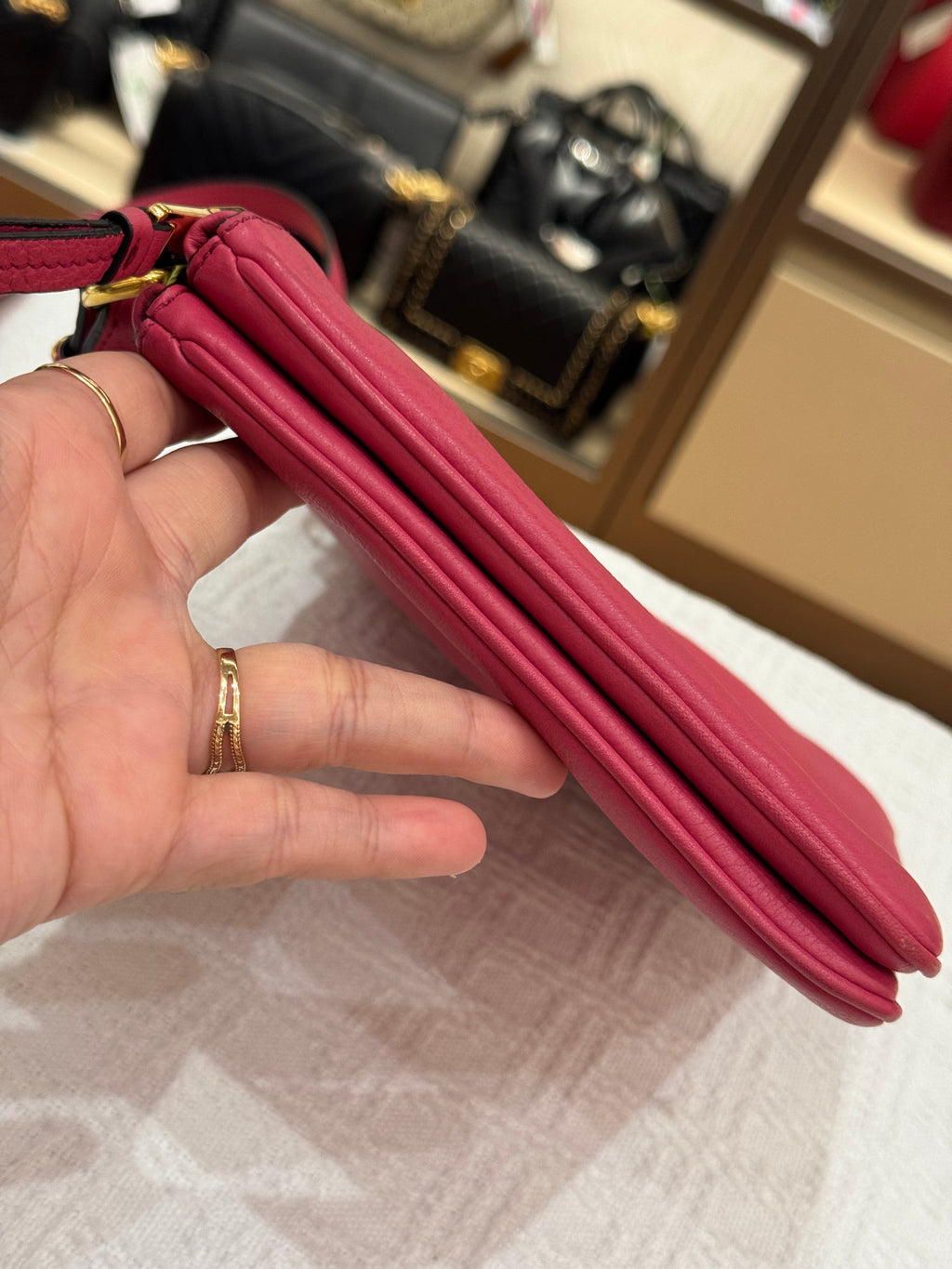 Prada Sling Double Zip Peonia