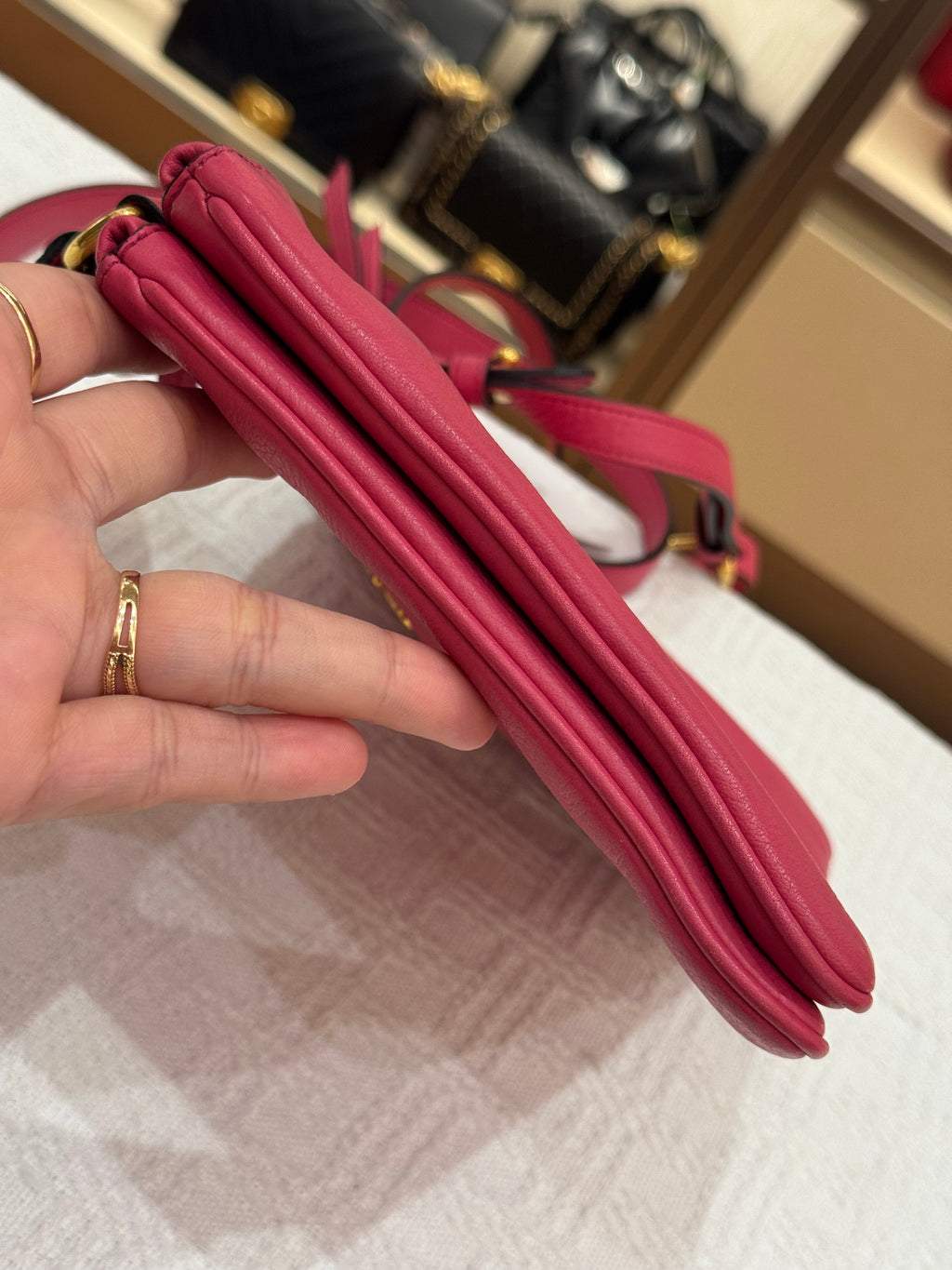Prada Sling Double Zip Peonia