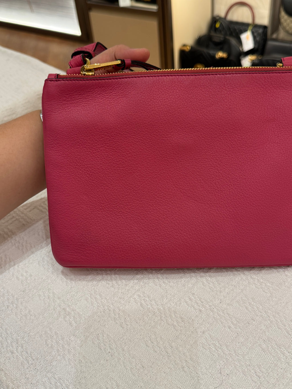 Prada Sling Double Zip Peonia