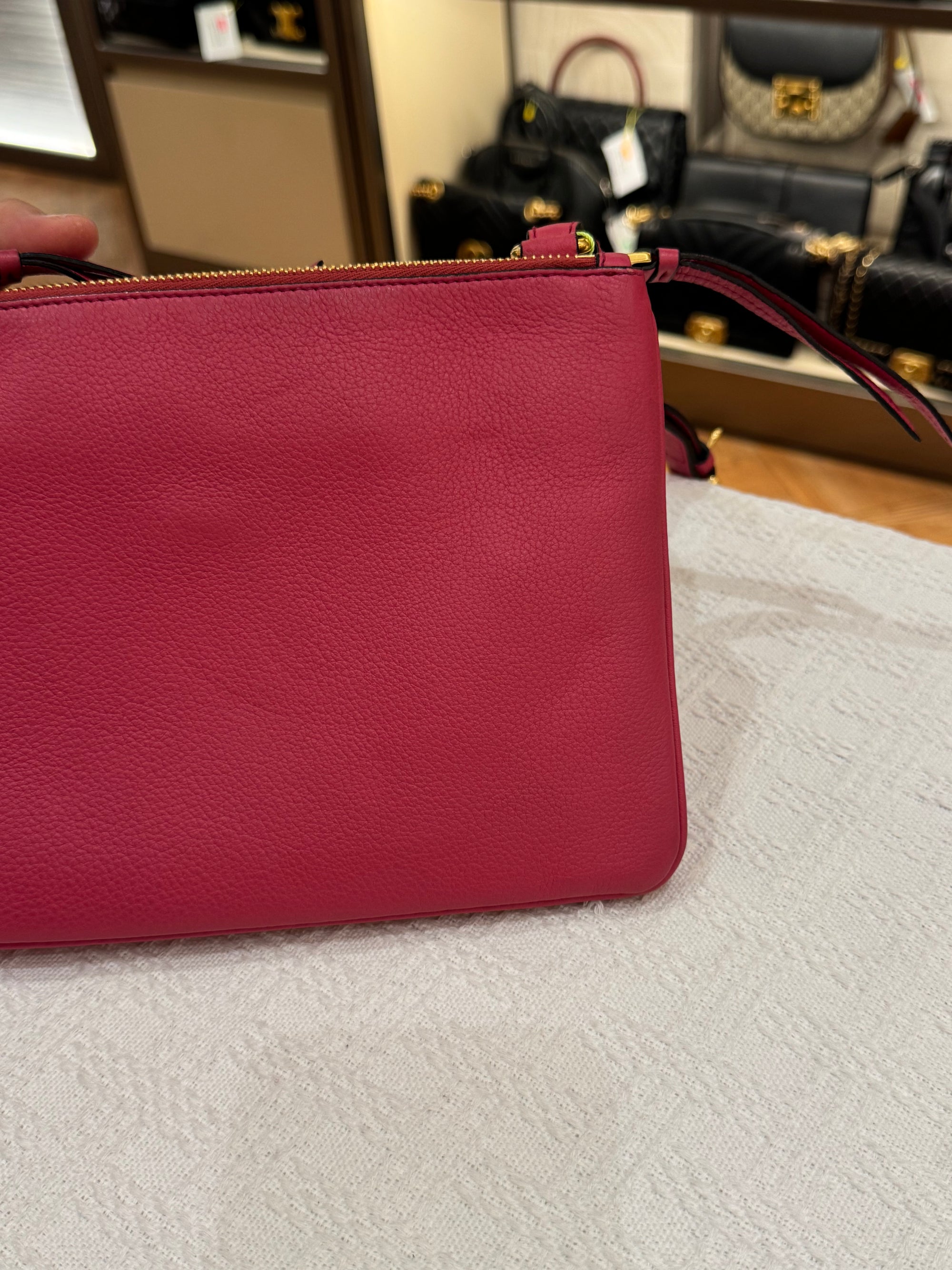 Prada Sling Double Zip Peonia