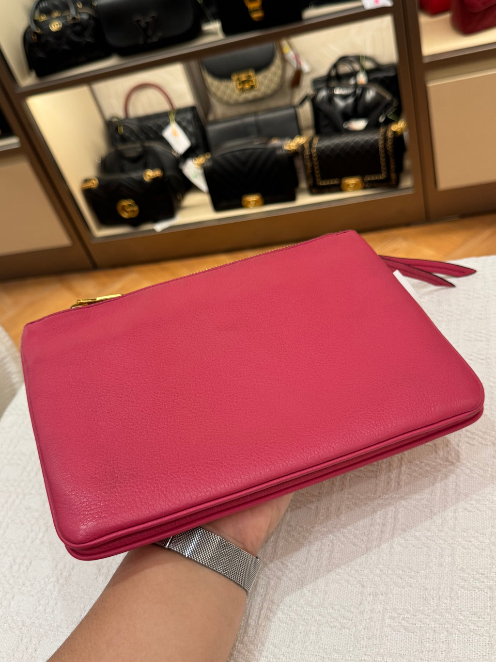 Prada Sling Double Zip Peonia