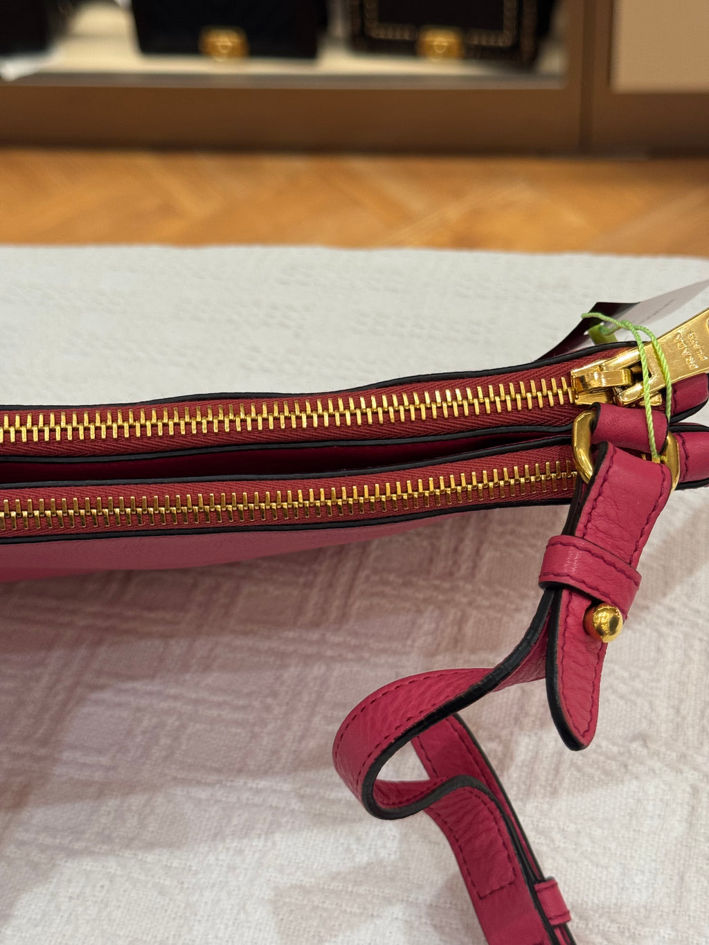 Prada Sling Double Zip Peonia