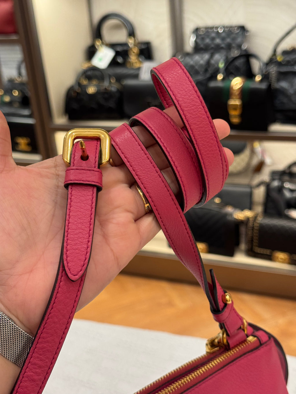 Prada Sling Double Zip Peonia