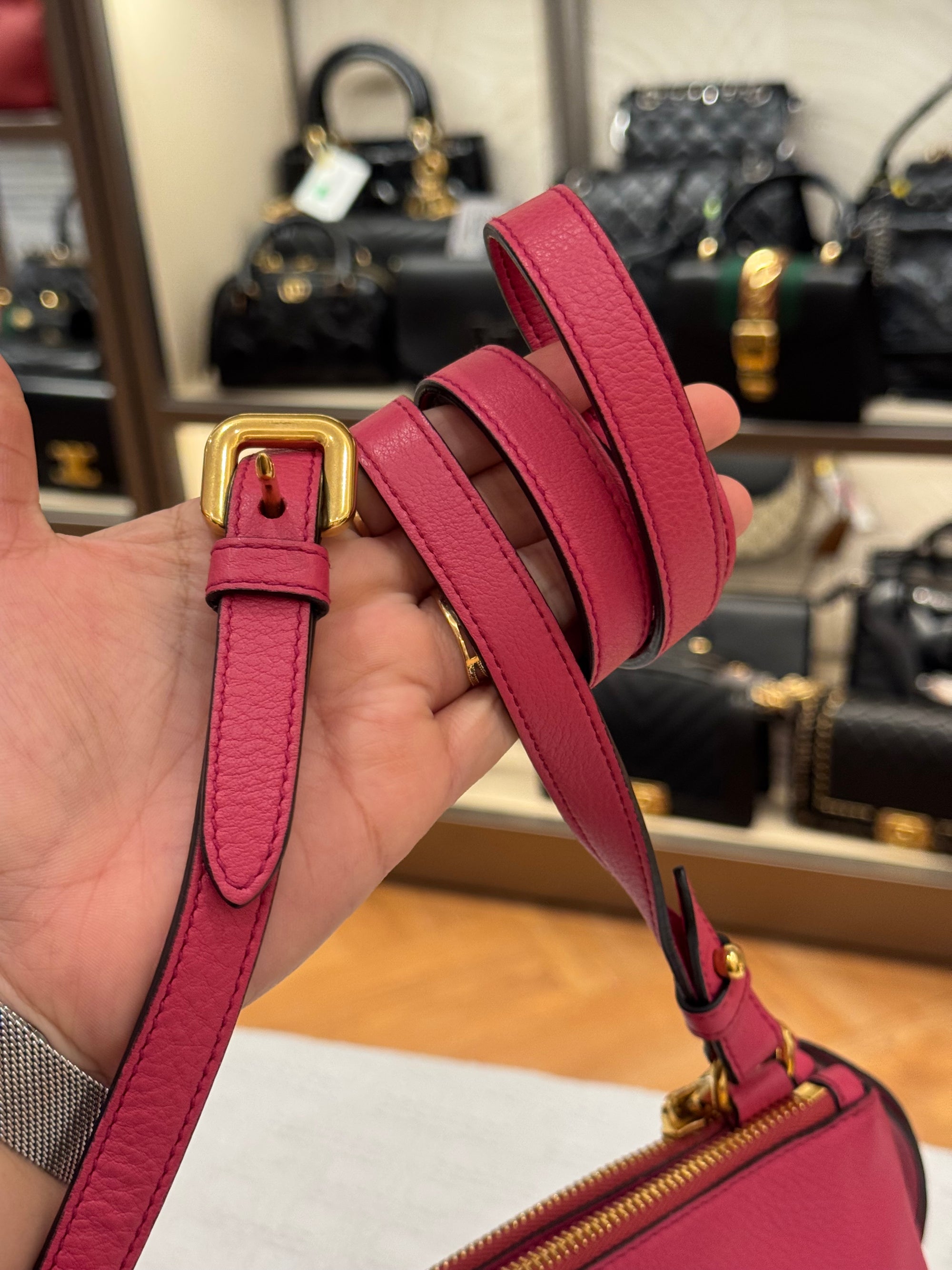 Prada Sling Double Zip Peonia