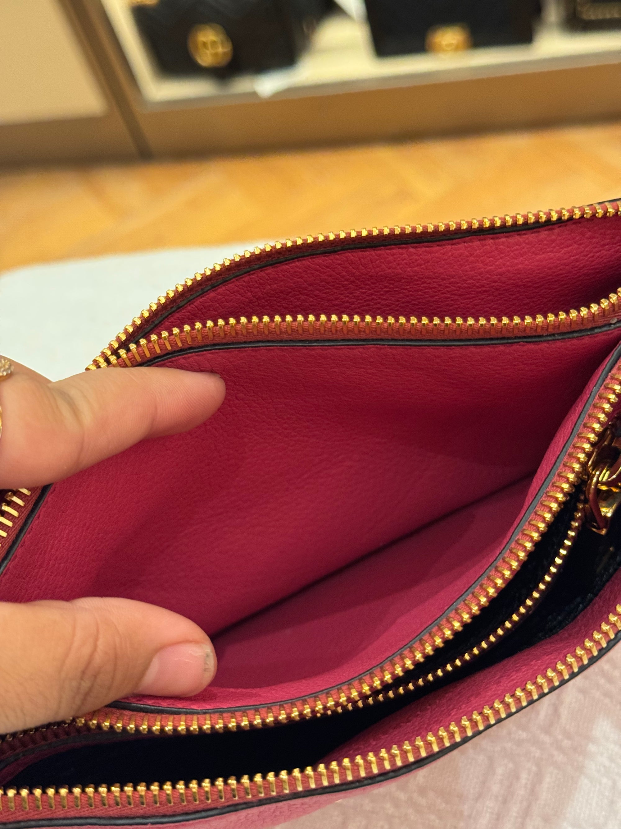 Prada Sling Double Zip Peonia