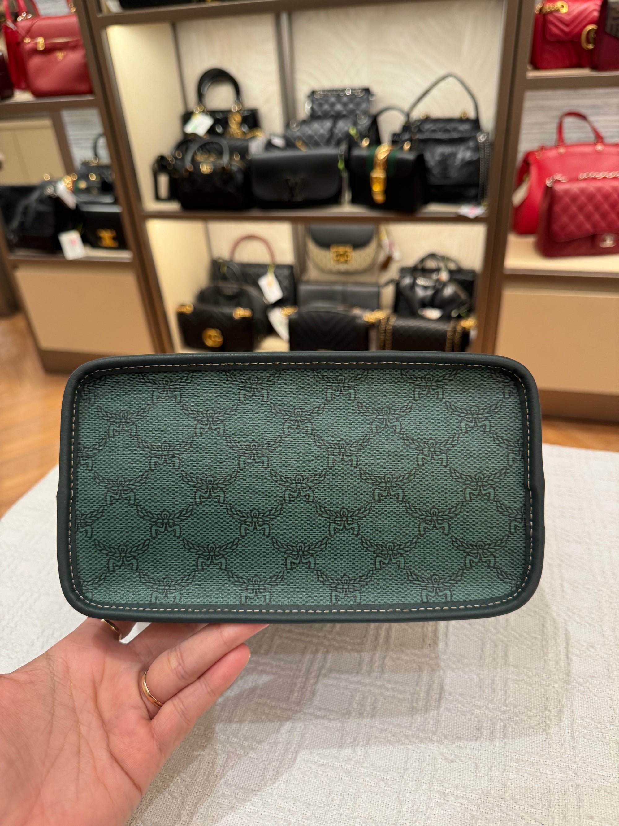 MCM Himmel Mini Tote Green
