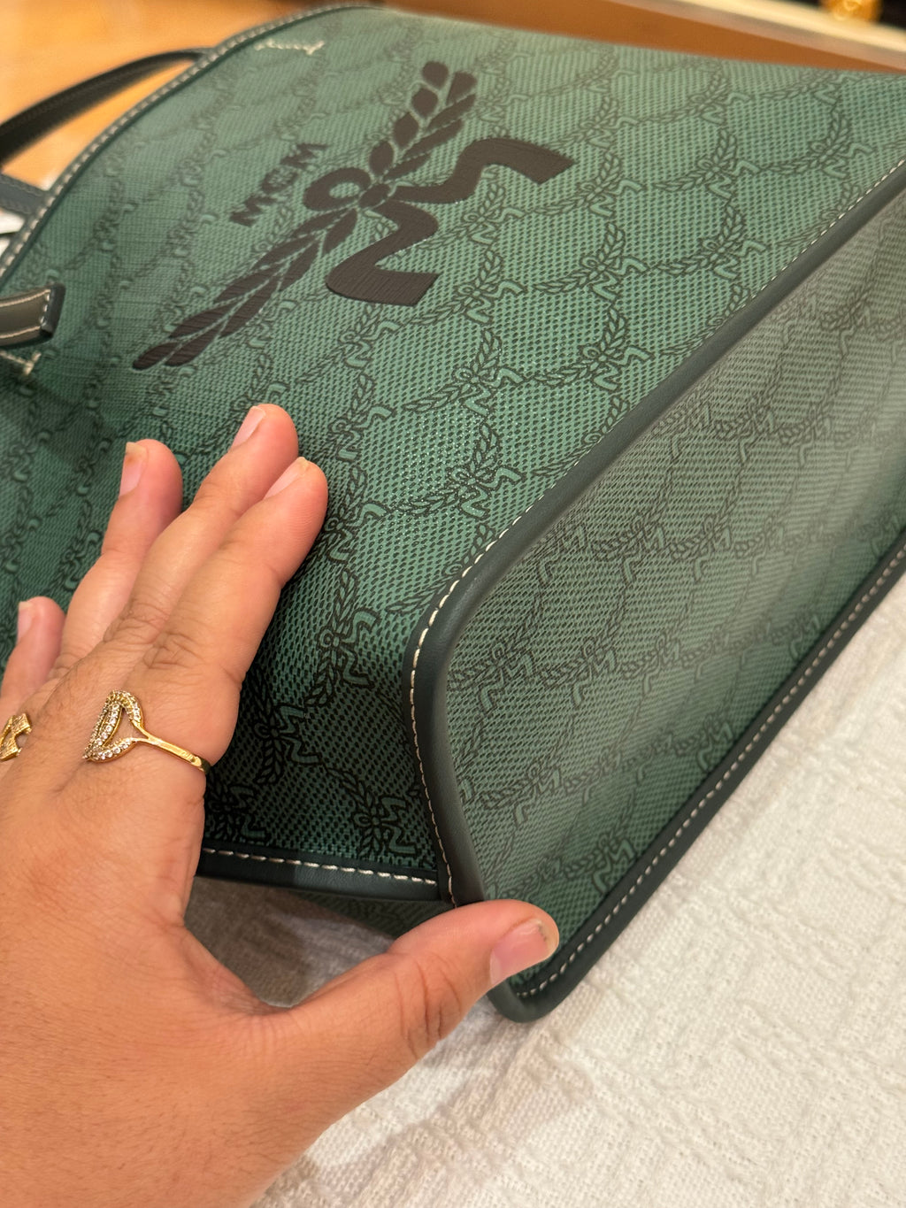 MCM Himmel Mini Tote Green