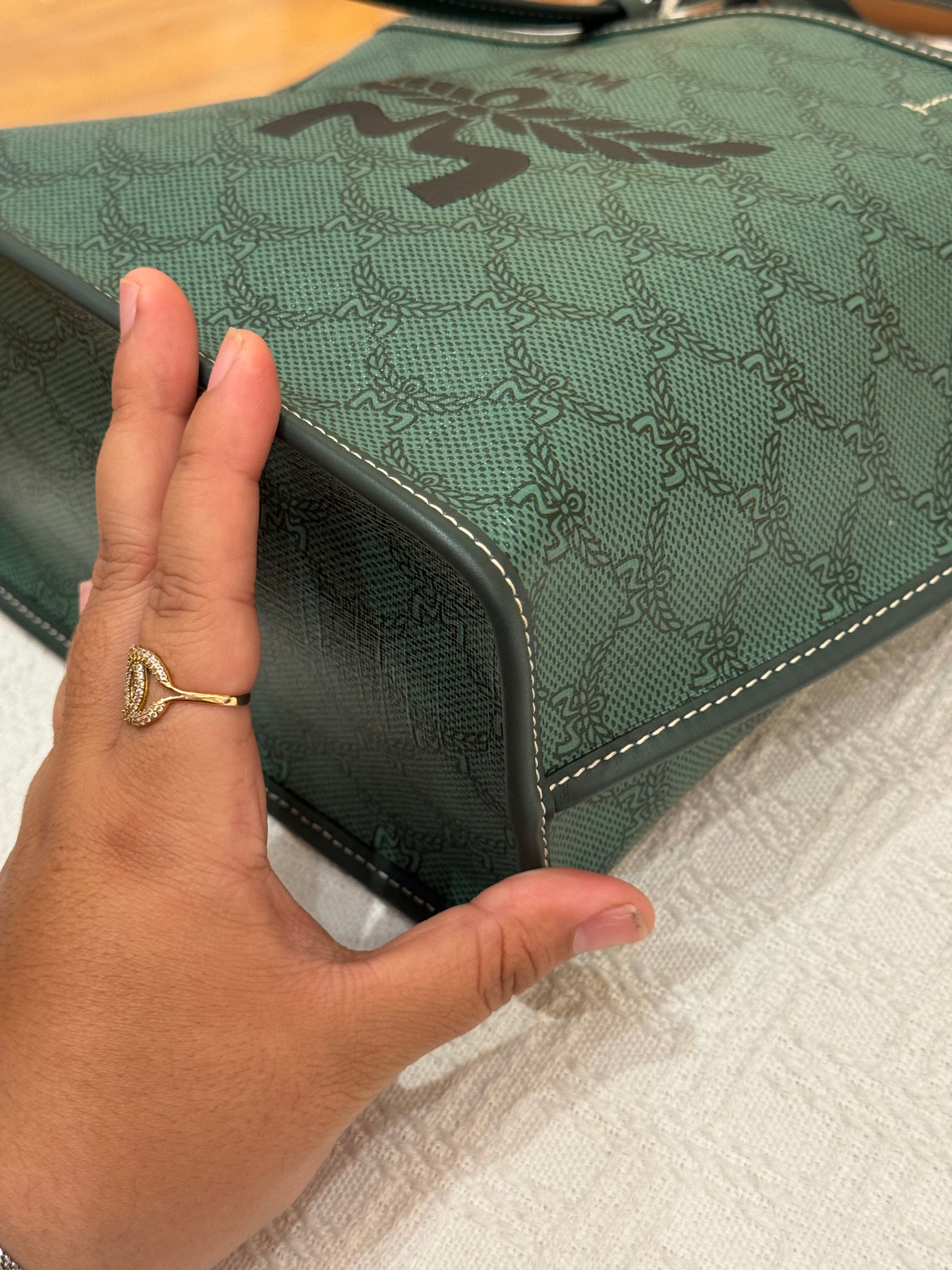 MCM Himmel Mini Tote Green