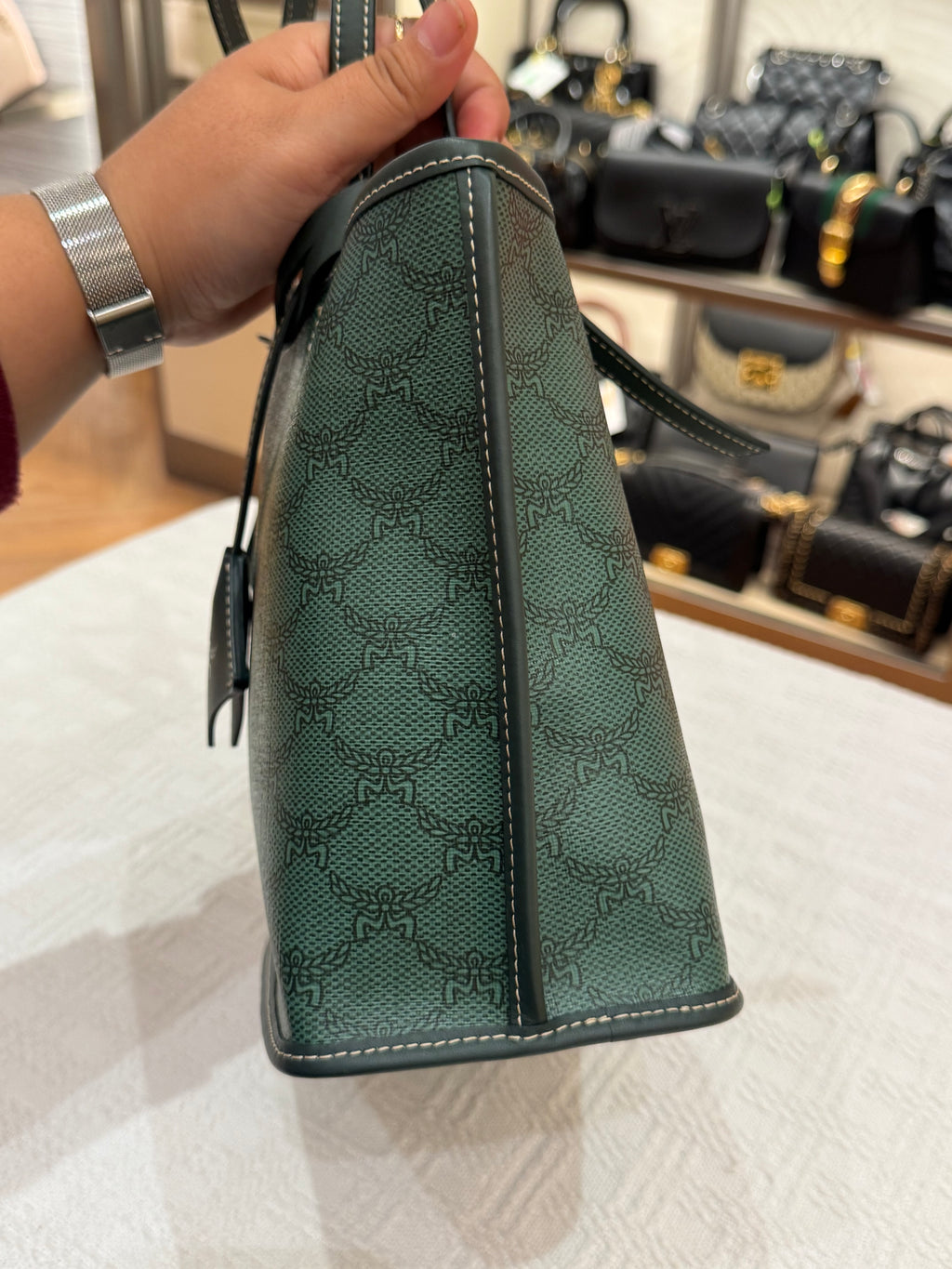 MCM Himmel Mini Tote Green