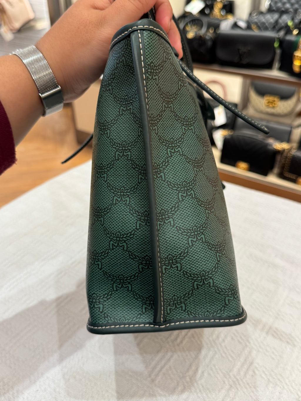MCM Himmel Mini Tote Green