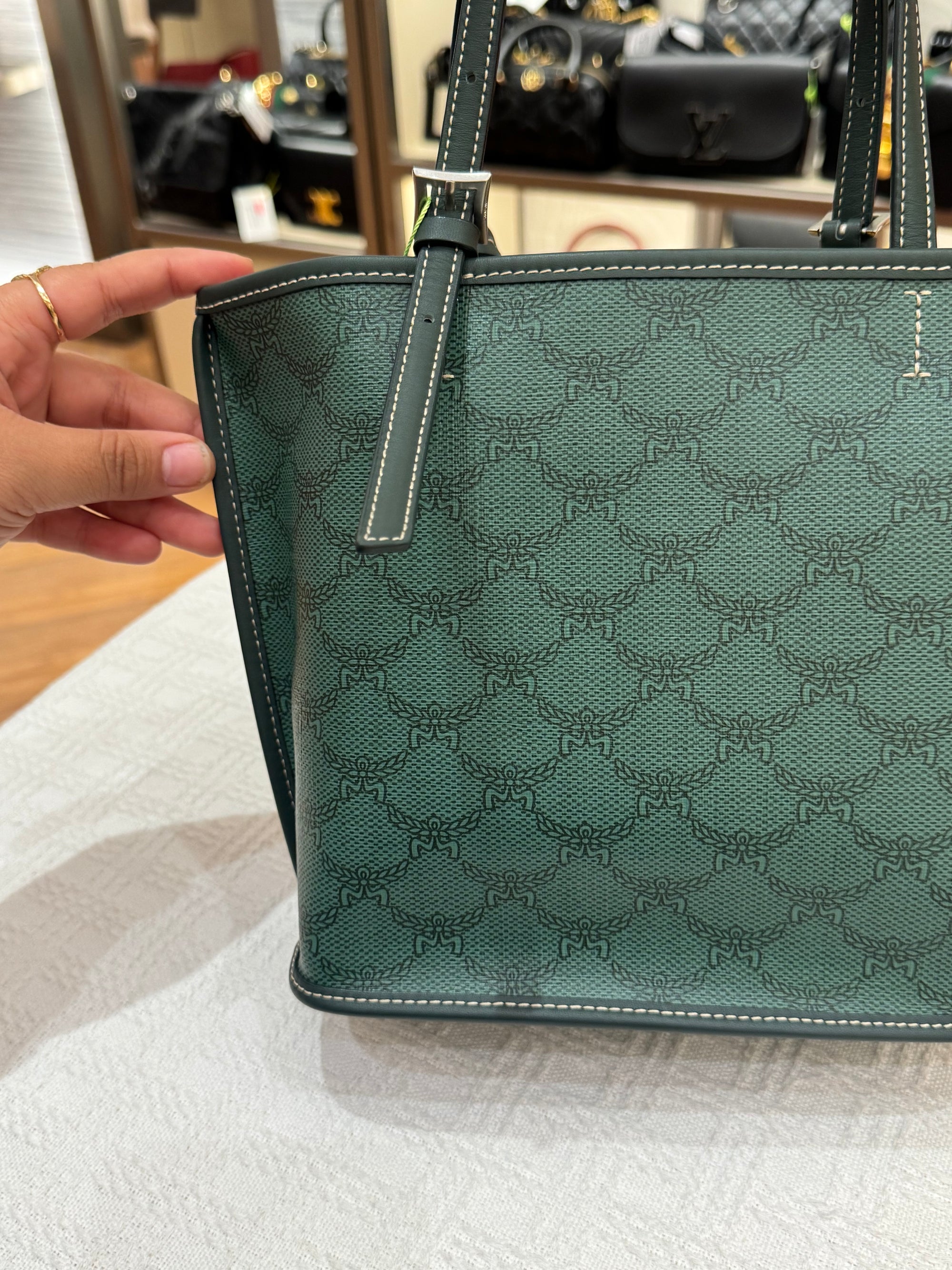 MCM Himmel Mini Tote Green