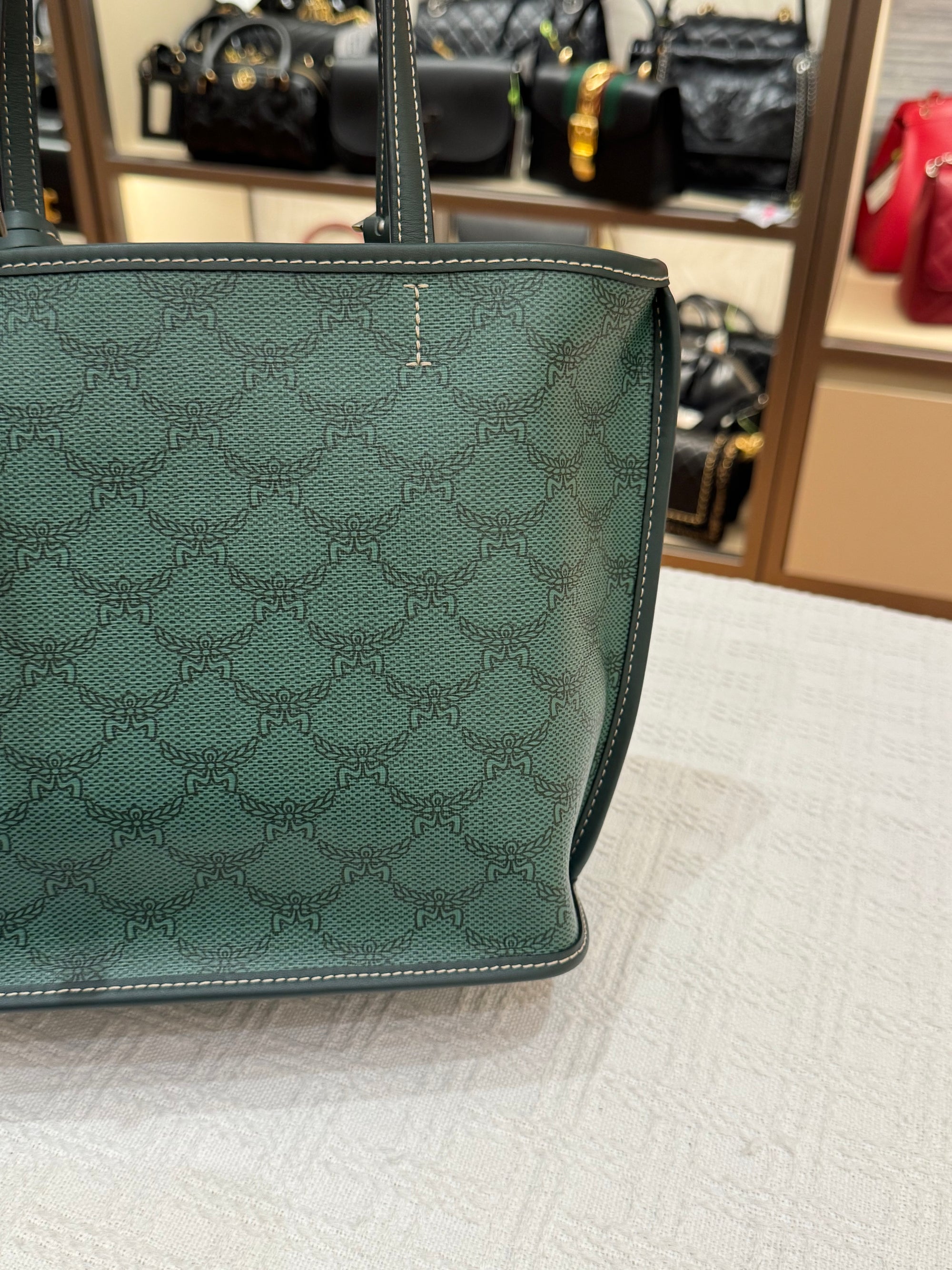 MCM Himmel Mini Tote Green