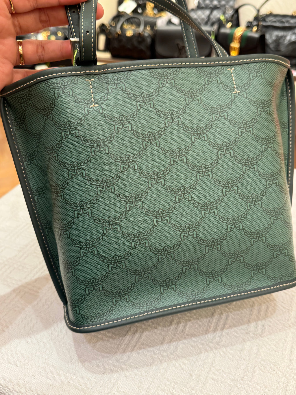 MCM Himmel Mini Tote Green
