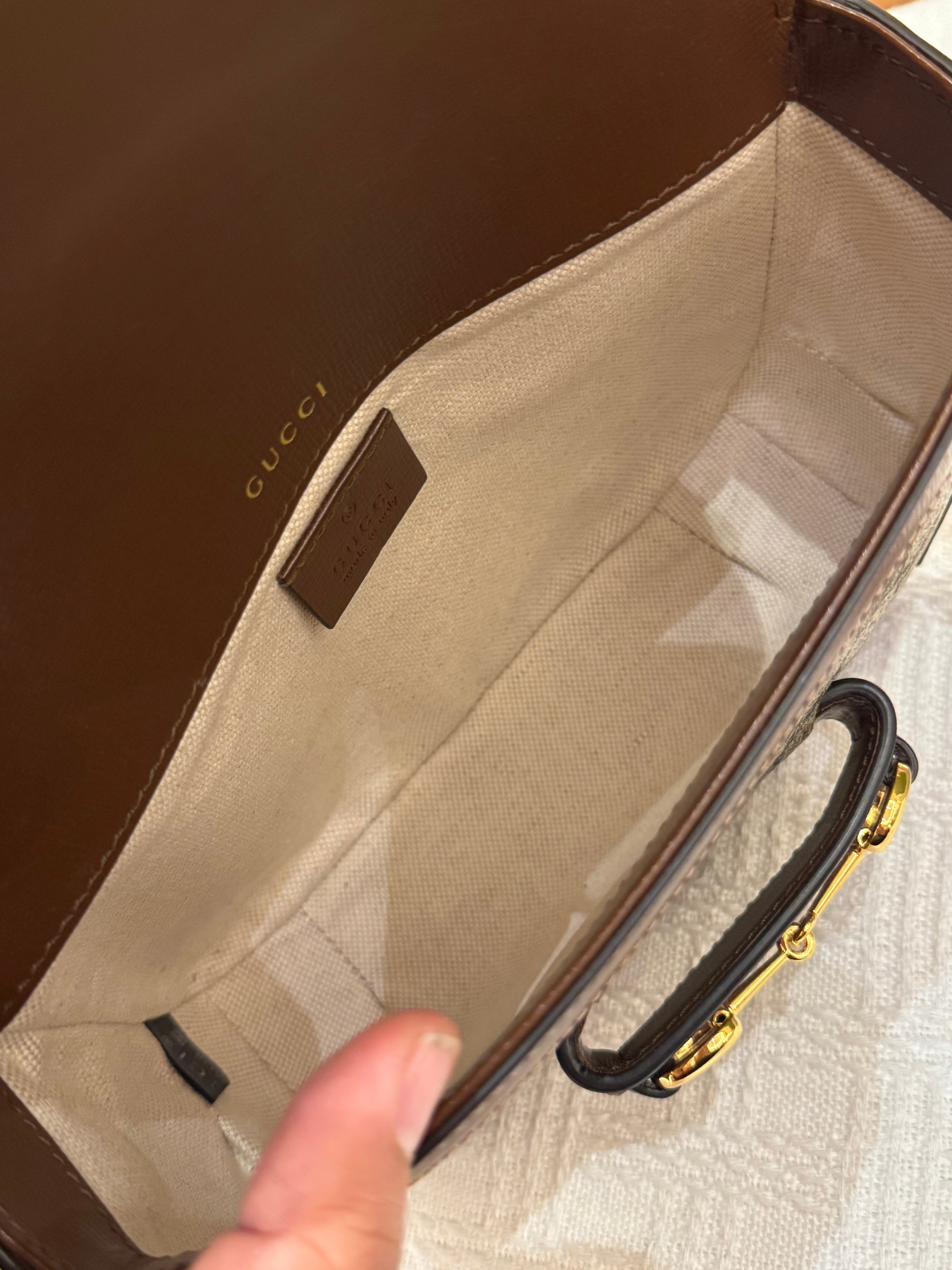Gucci Mini Horsebit Beige Ebony