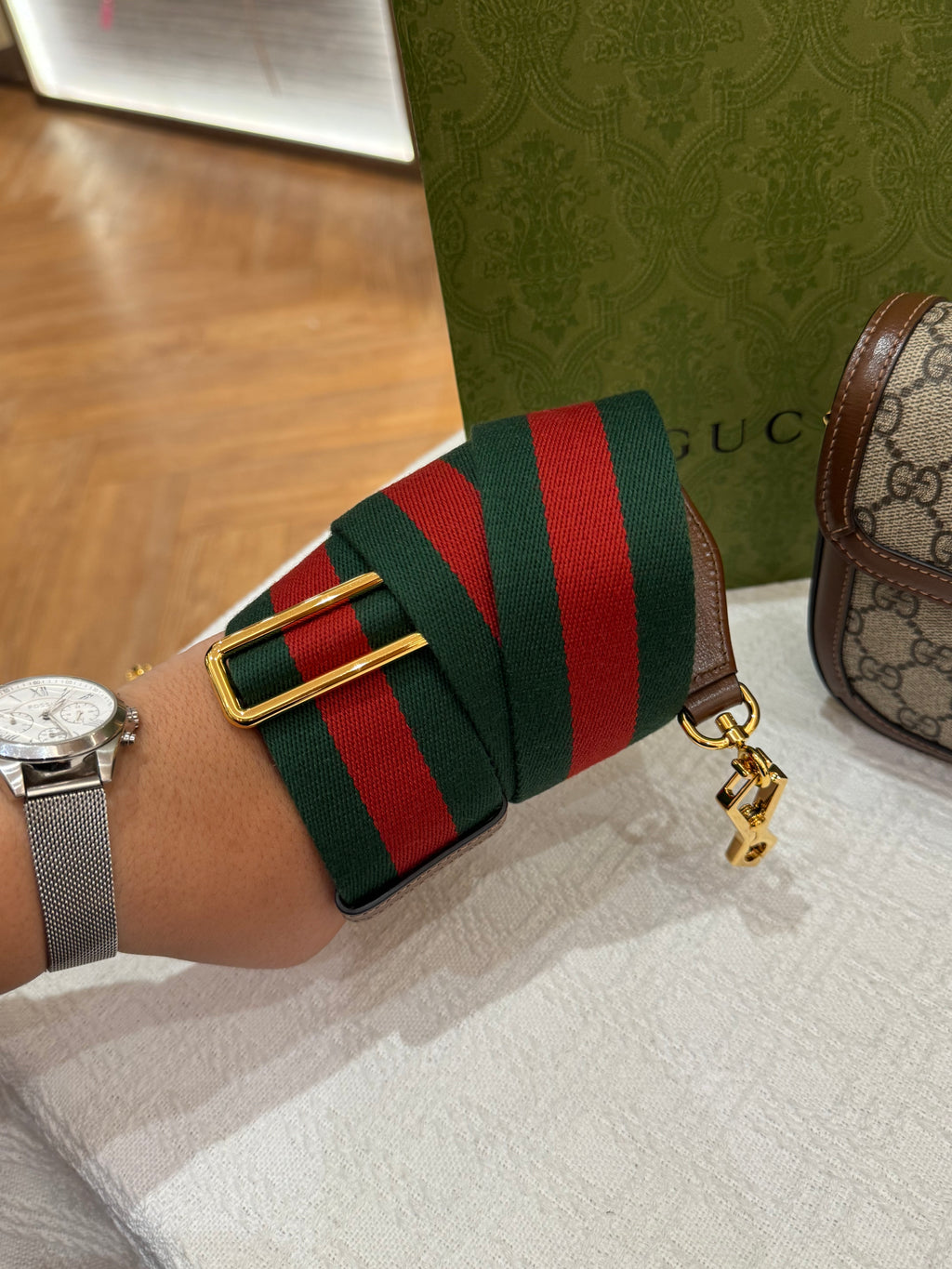 Gucci Mini Horsebit Beige Ebony