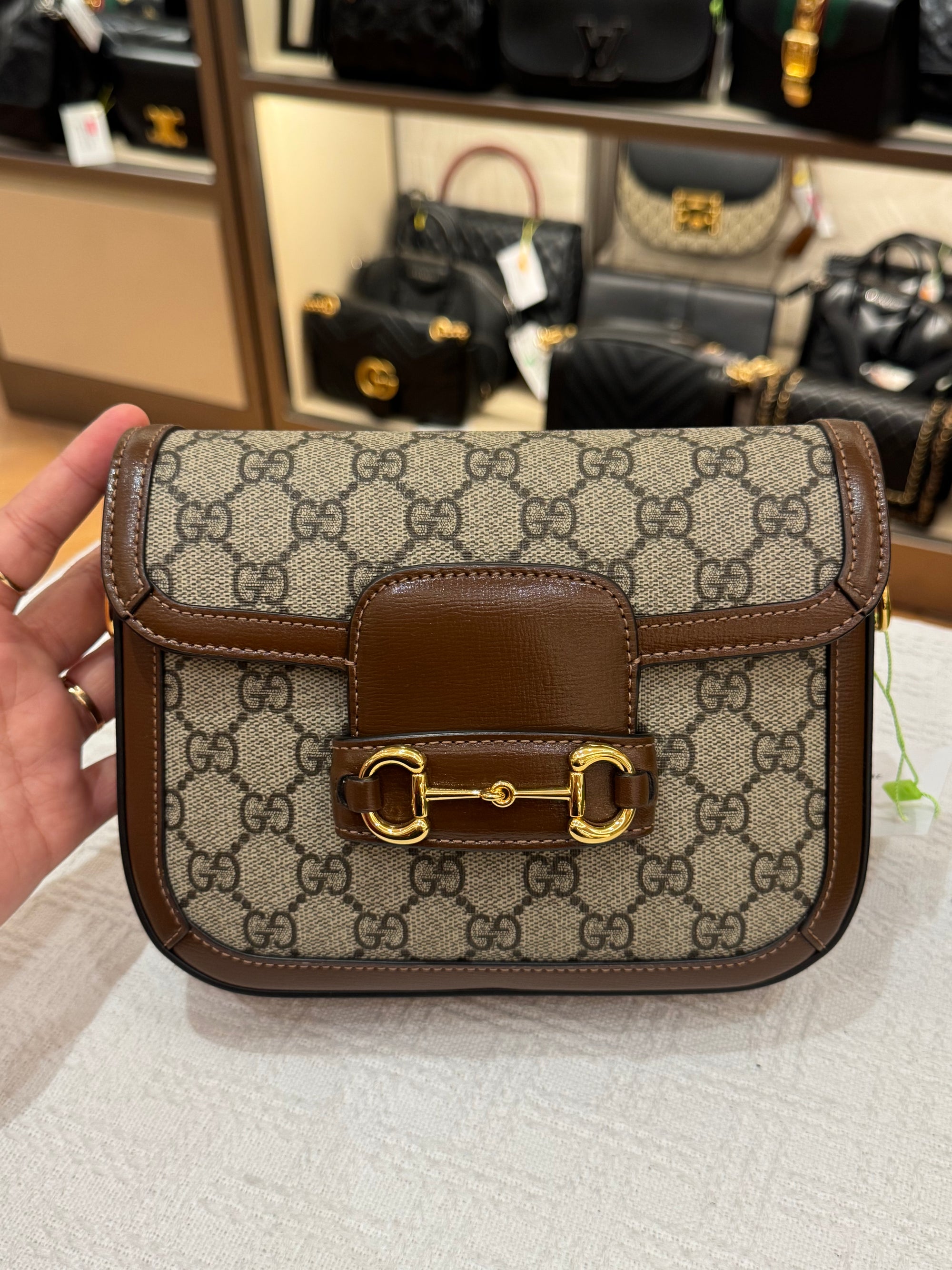 Gucci Mini Horsebit Beige Ebony